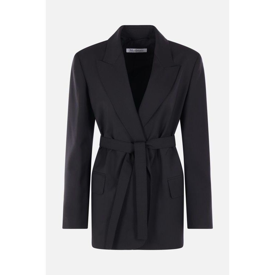 Max Mara MAX MARA Talento Black Wool Belted Jacket New & Authentic (W Size M / US 6-8 / IT 42-44 - 1 Thumbnail