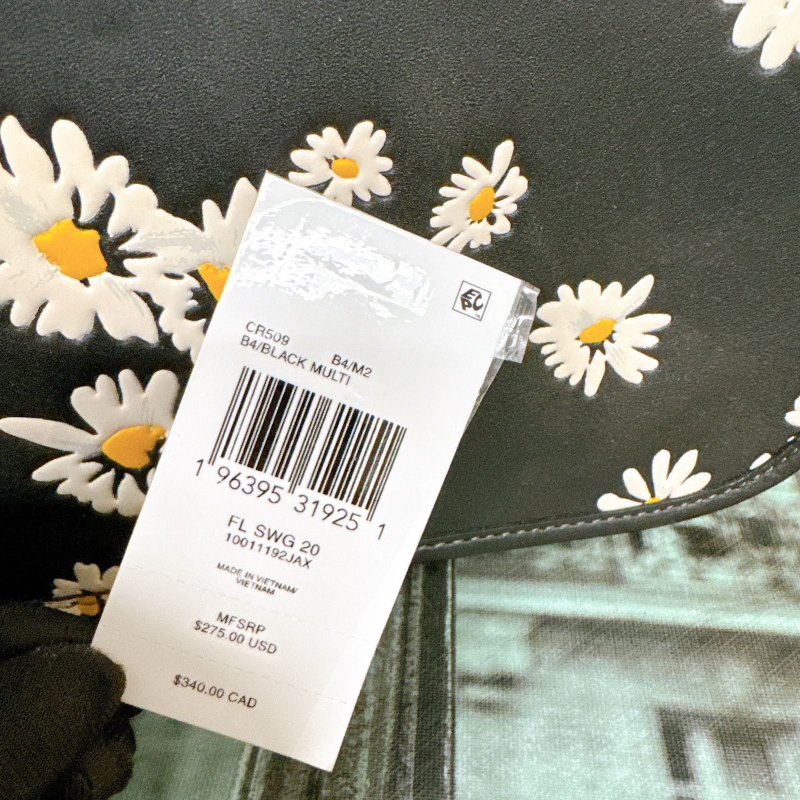 Coach Coach CR509 Swinger Bag 20 Floral Print Glovetanned Black Size ONE SIZE - 8 Thumbnail
