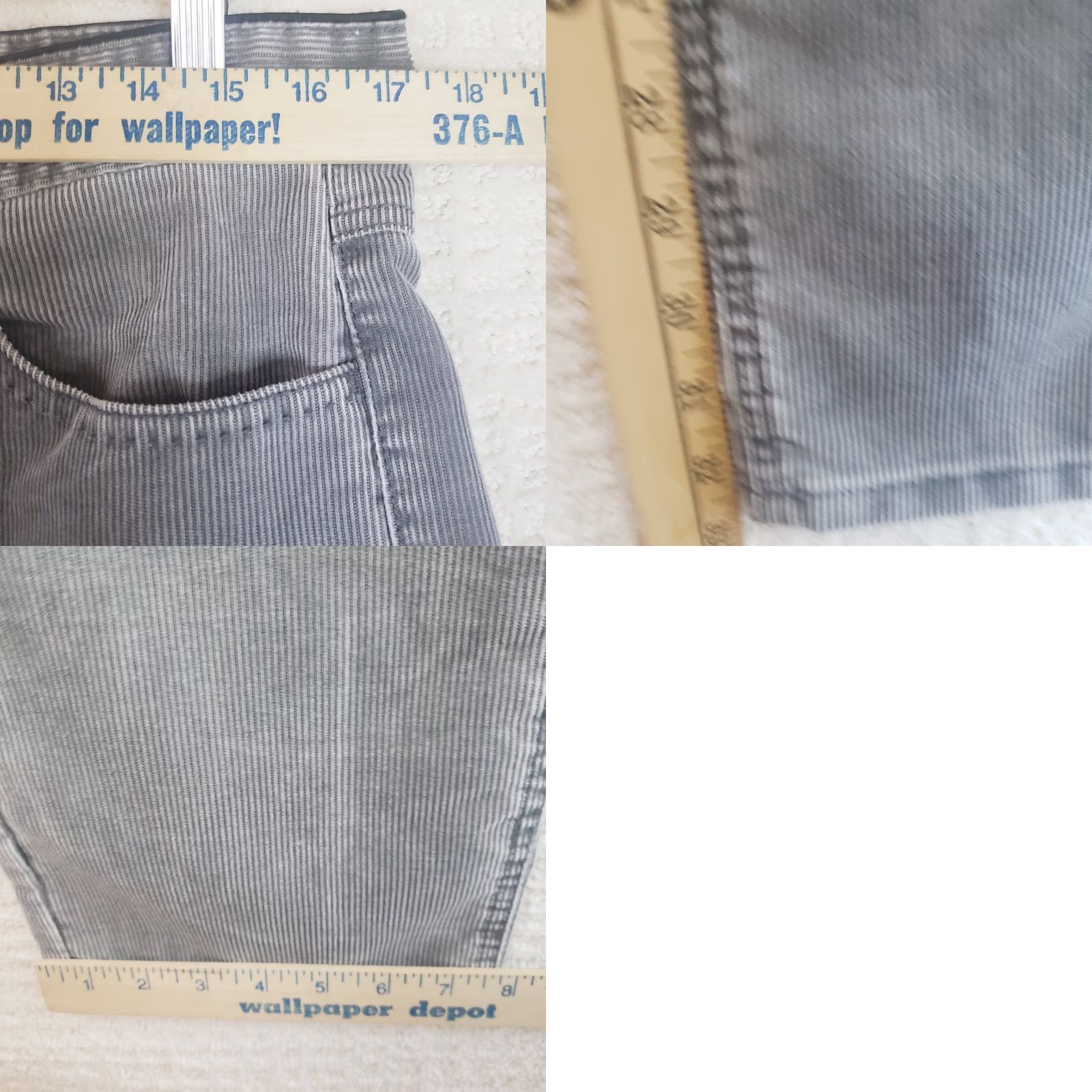 Carbon2Cobalt Carbon 2 Cobalt Pants Mens 33x33 Gray Corduroy Chino Flat Front Regular Fit Belt Loops Slash Pockets Logo Zipper Button Casual Polyester Cotton Size US 33 - 9 Thumbnail