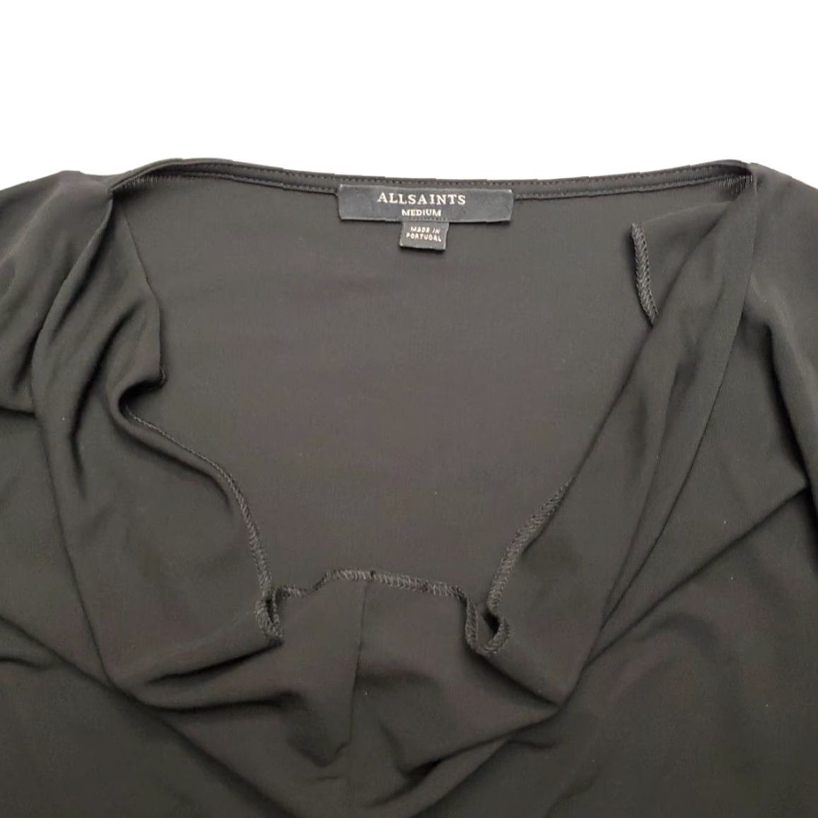 Allsaints Allsaints Blouse Womens Medium Black Cowl Neck Vickie Top Classic Wardrobe Size M / US 6-8 / IT 42-44 - 3 Thumbnail