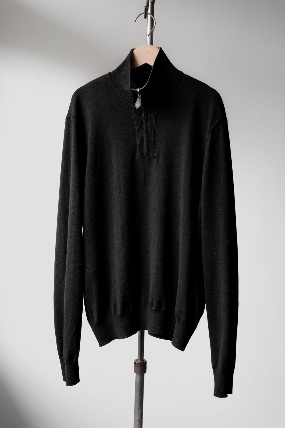 HERMES 1990's Quarter Zip Cashmere Knit Pullover Sweater