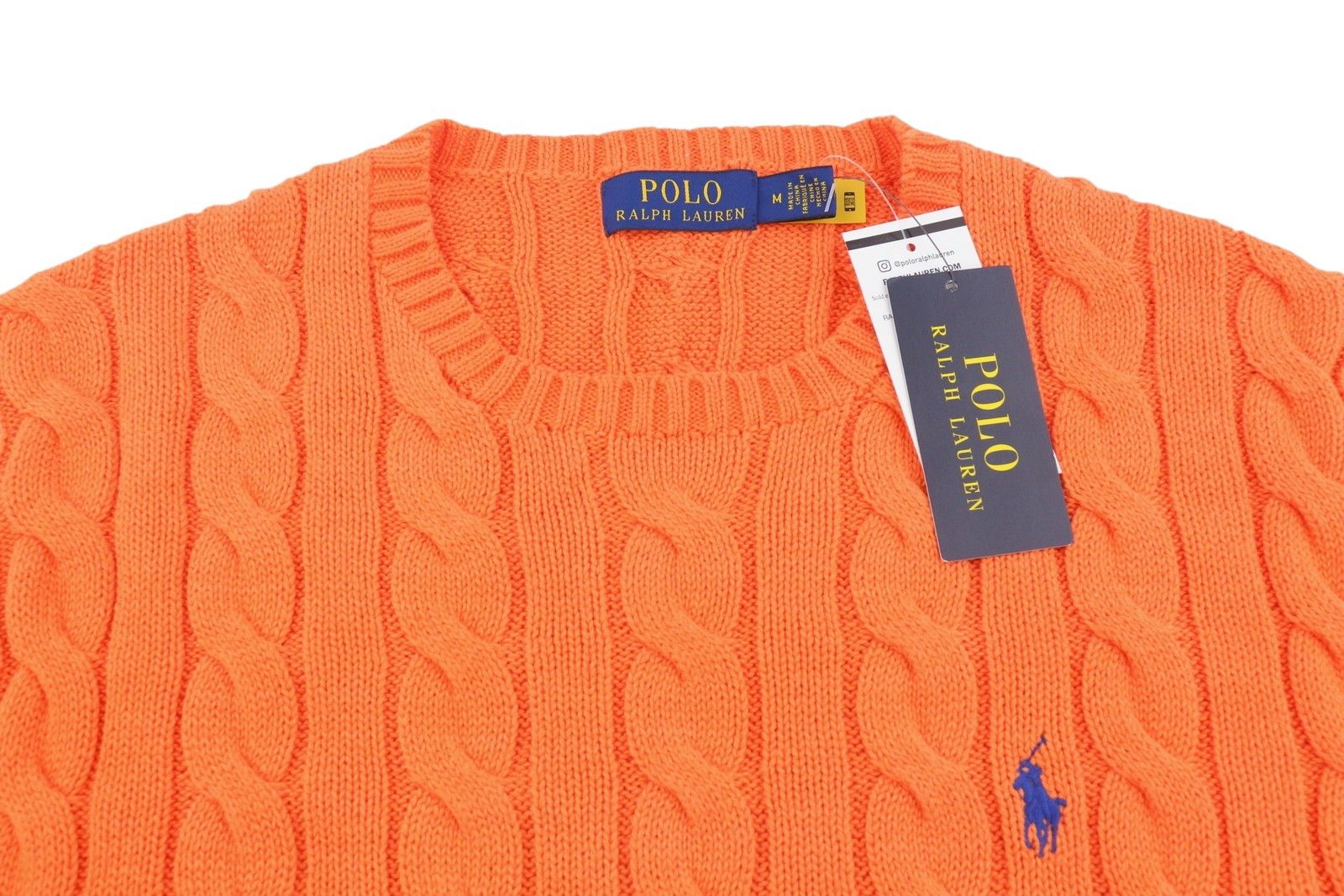 Ralph Lauren ORANGE M Cable Knit Pullover Jumper 86915 Size US M / EU 48-50 / 2 - 5 Thumbnail