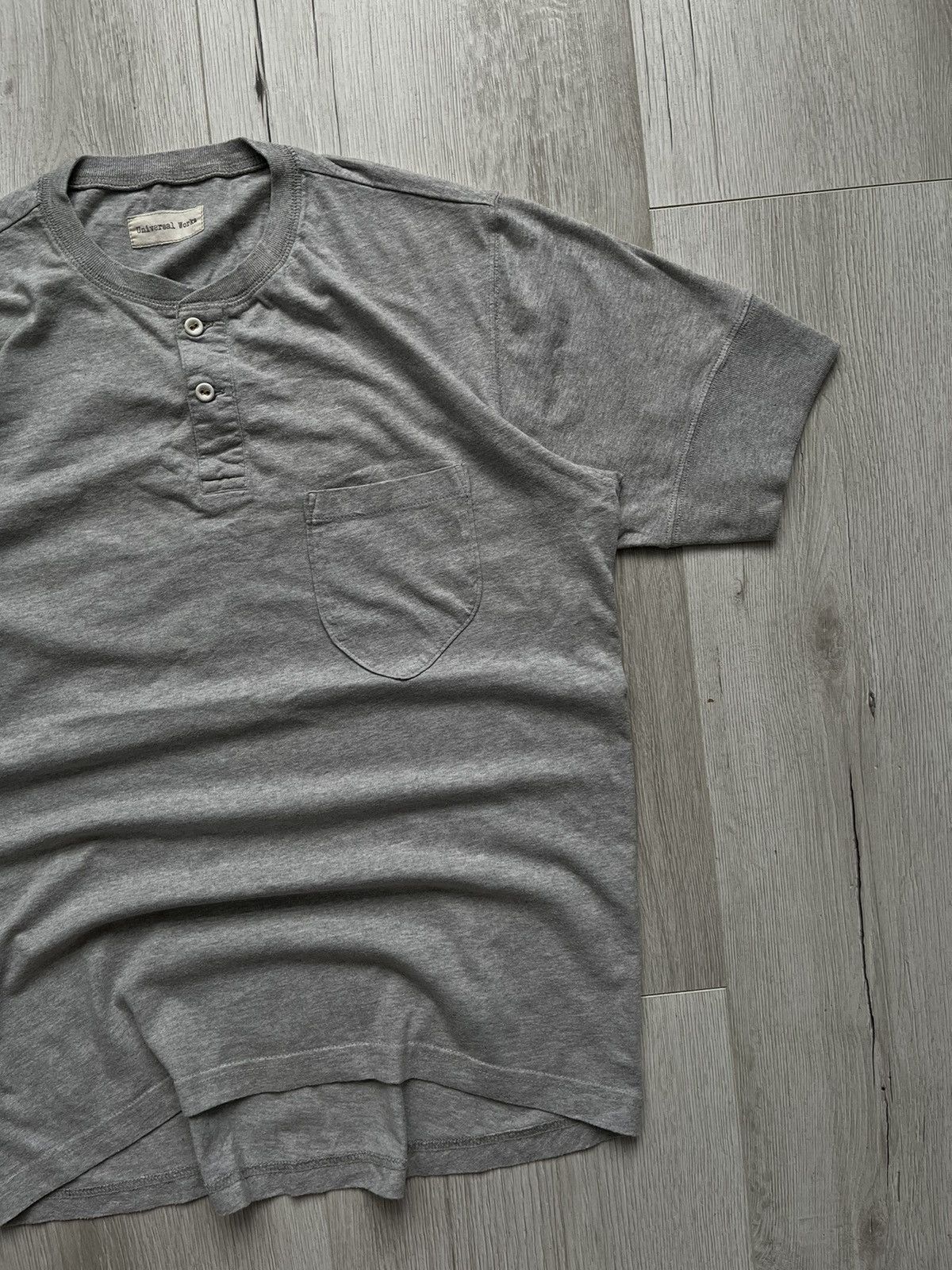 Universal Works × Vintage Universal Works Crazy Chest Pocket Asymmetrical Grey T Shirt Size US L / EU 52-54 / 3 - 2 Thumbnail