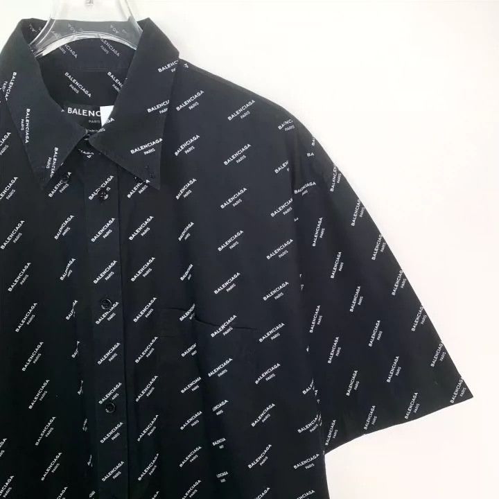 Balenciaga Balenciaga Logo Bullet Screen Full Print Lapel Short Sleeve Size US XXS / EU 40 - 3 Thumbnail