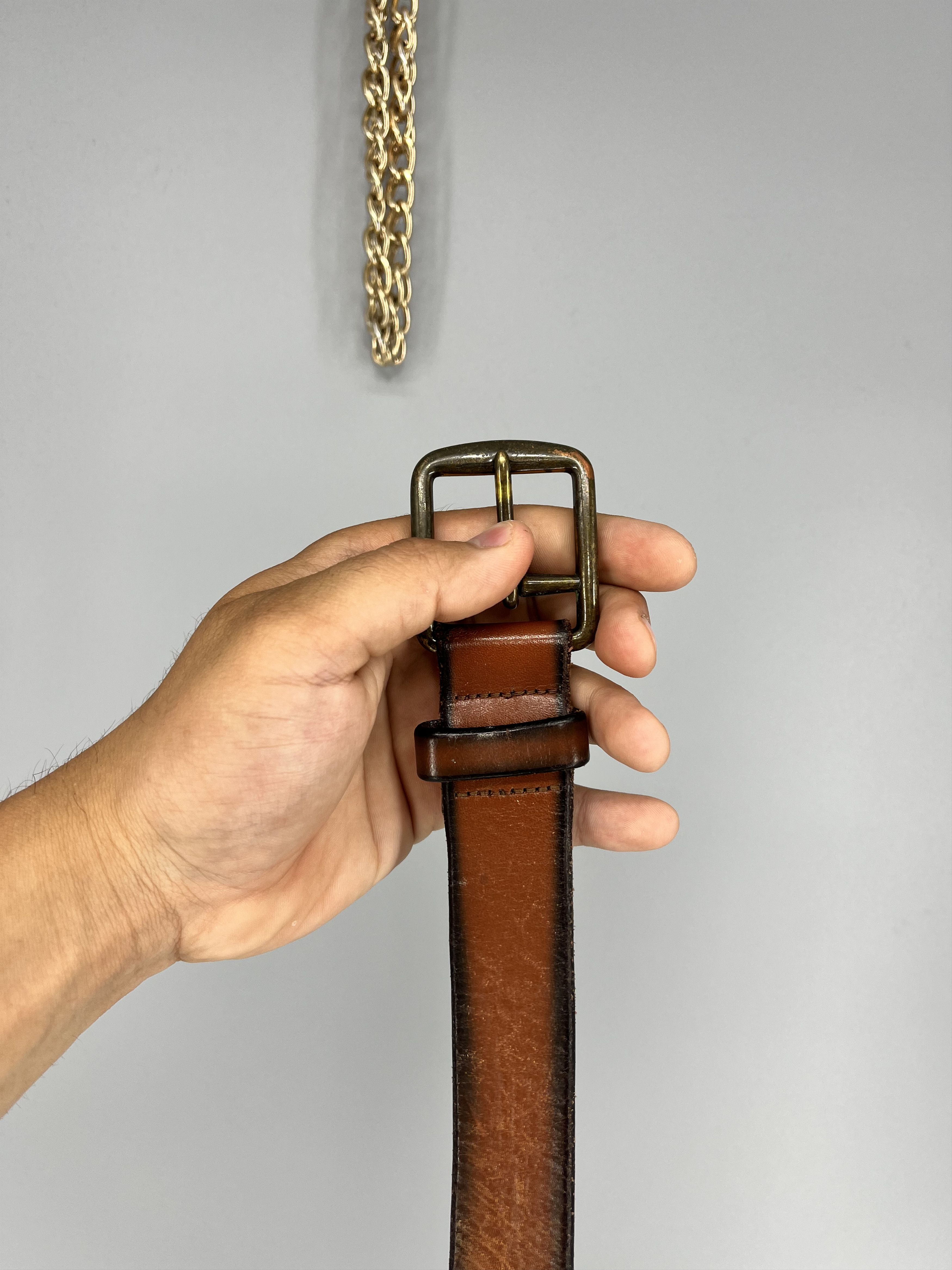 Polo Ralph Lauren Vintage Polo Ralph Lauren Belt Brown Leather RRL 38 Small US Size 38 - 3 Thumbnail