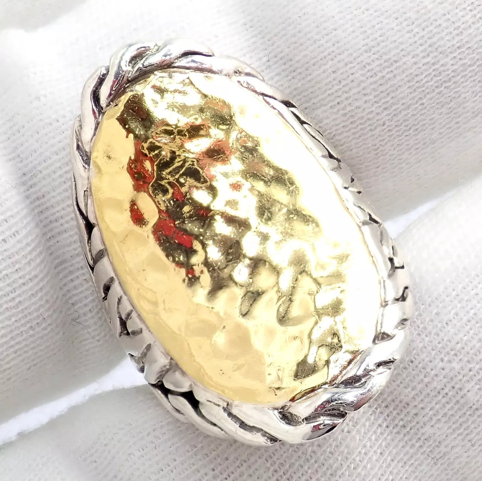 John Hardy John Hardy Silver 22k Yellow Gold Classic Cocktail Ring sz 7 Size ONE SIZE - 6 Thumbnail