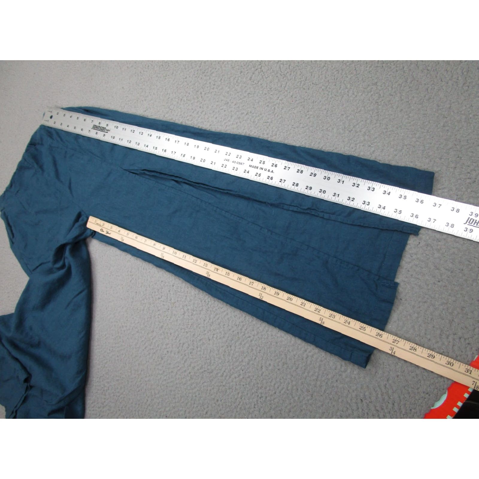 Vintage HG Pants Womens Medium Blue Linen Viscose Wide Leg Split Front Pull On beach Size 32" / US 10 / IT 46 - 5 Thumbnail