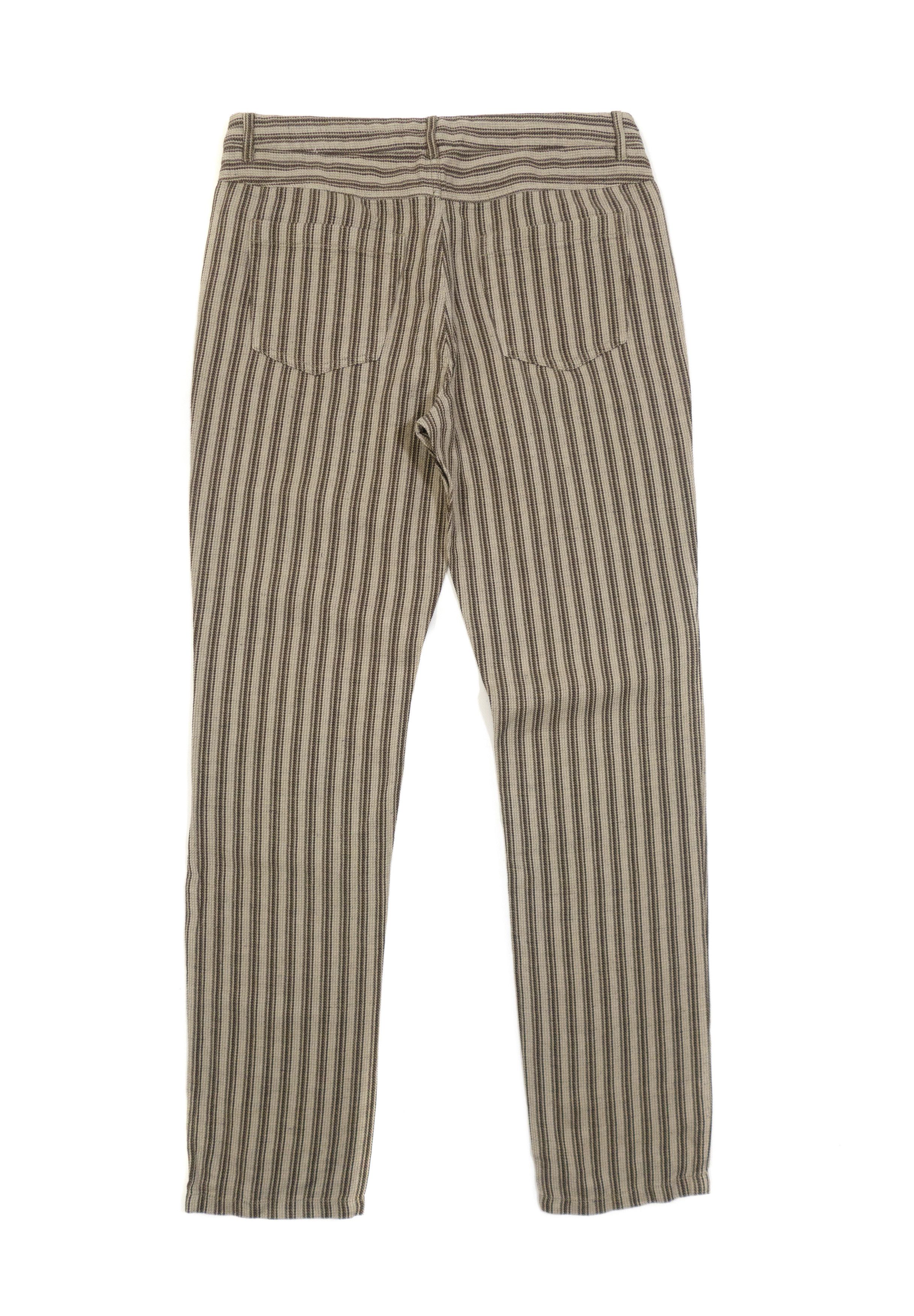 A.P.C. Striped Cotton Linen Straight Pants Size 26" / US 2 / IT 38 - 3 Thumbnail
