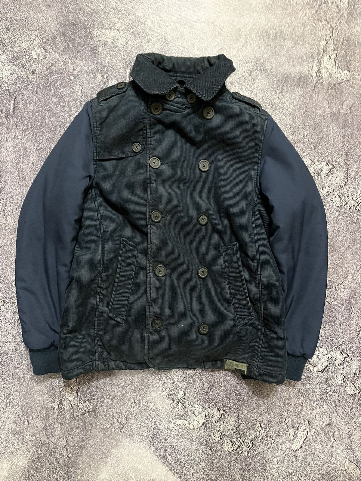 rare vintage diesel corduroy jacket with nylon sleeve