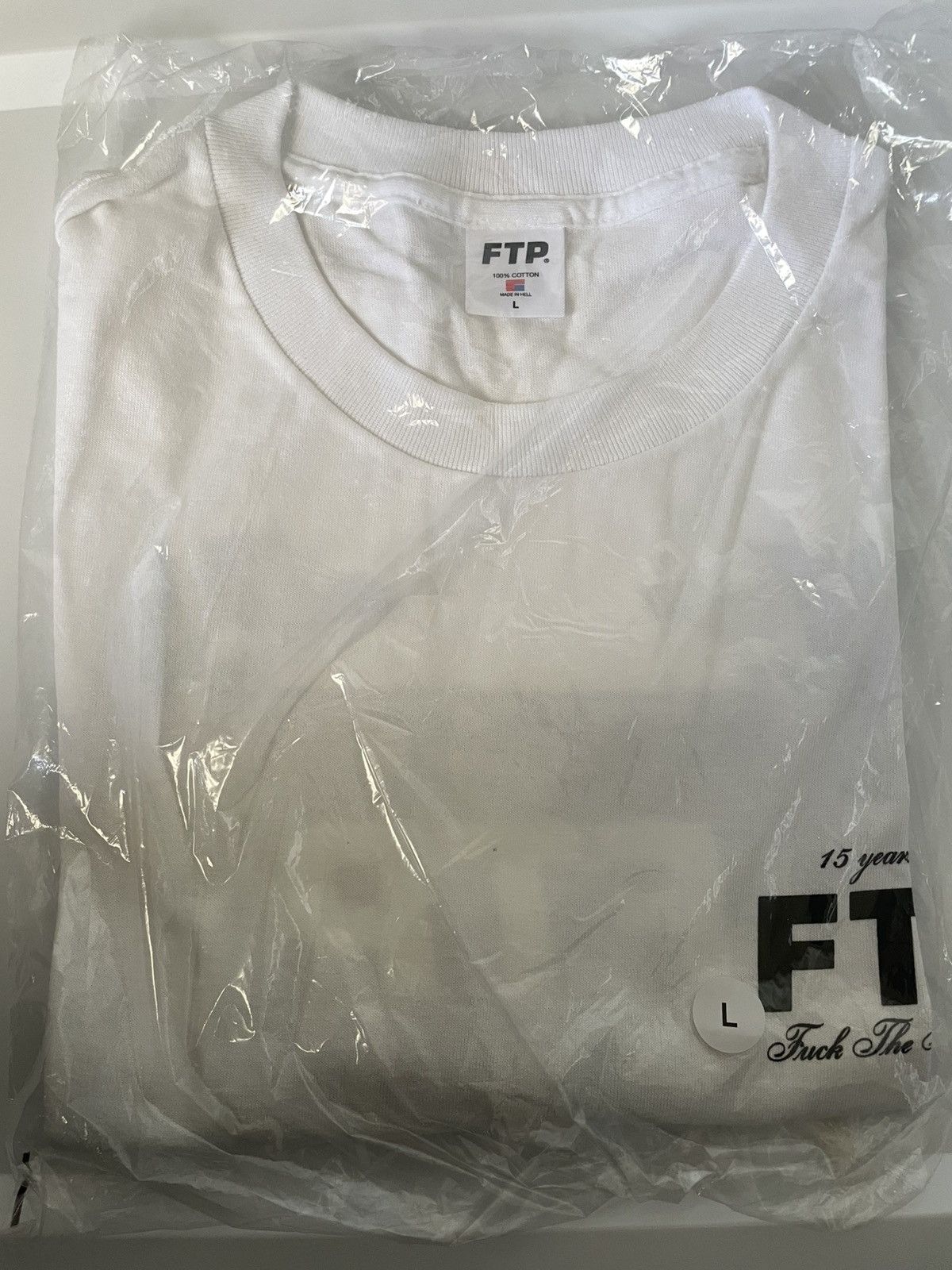 Fuck The Population FTP 15 YEARS OF FTP WHITE TEE LARGE Size US L / EU 52-54 / 3 - 2 Thumbnail