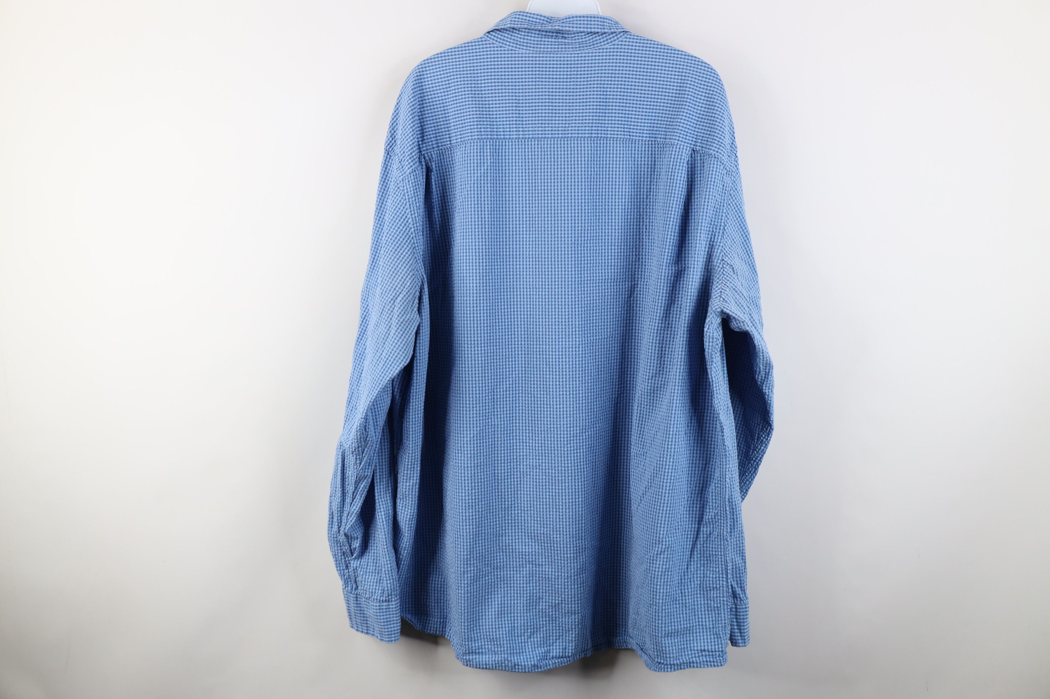 L.L. Bean Vintage LL Bean Collared Button Down Shirt Blue Plaid Size US XL / EU 56 / 4 - 8 Thumbnail