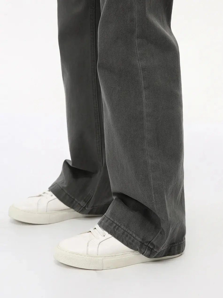 Japanese Brand Retro loose micro flared solid color jeans Size US 32 / EU 48 - 2 Thumbnail