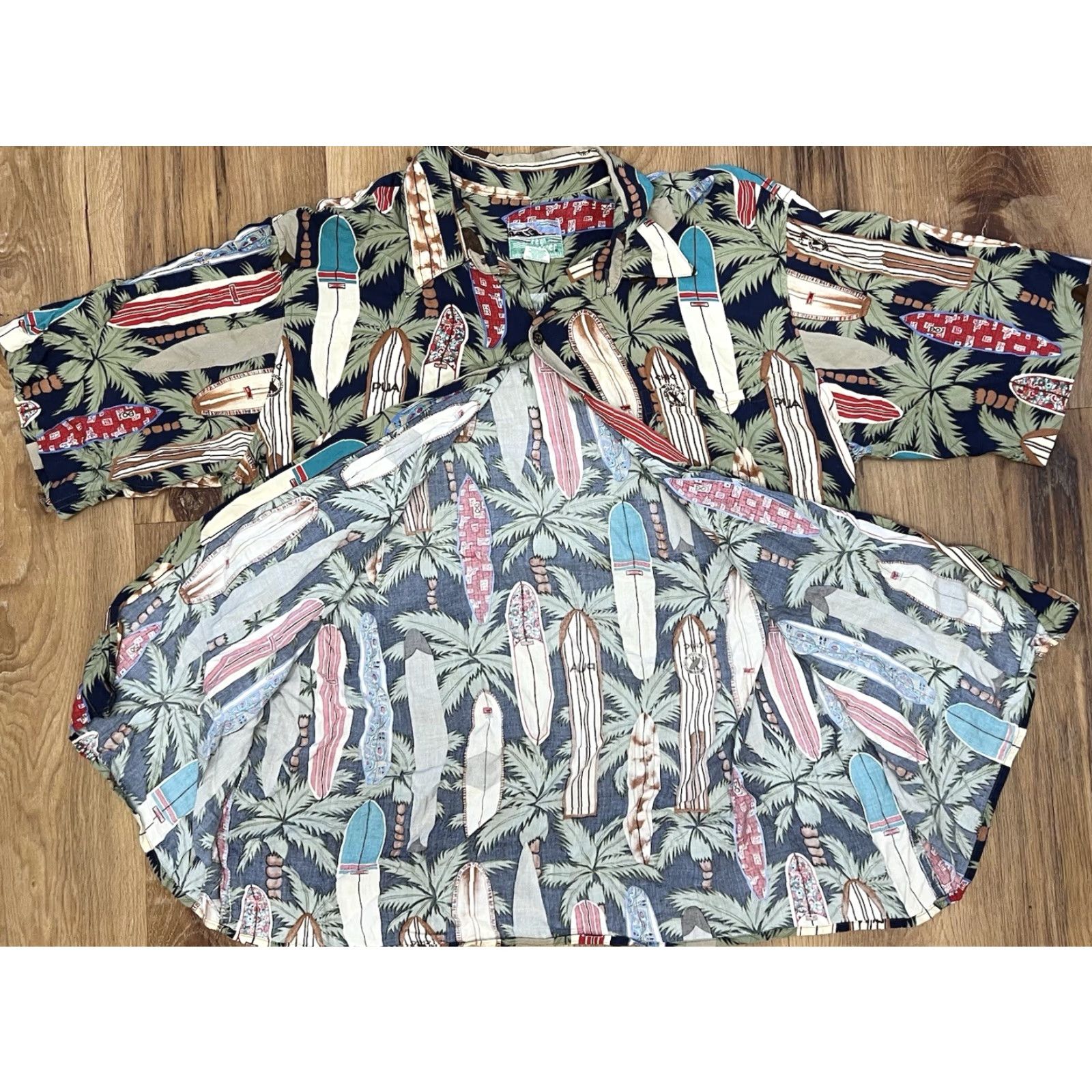 Reyn Spooner Reyn Spooner Hawaiian Shirt Mens L Rayon Surfboard Palm Tree Aloha Beach Shirt Size US L / EU 52-54 / 3 - 4 Thumbnail