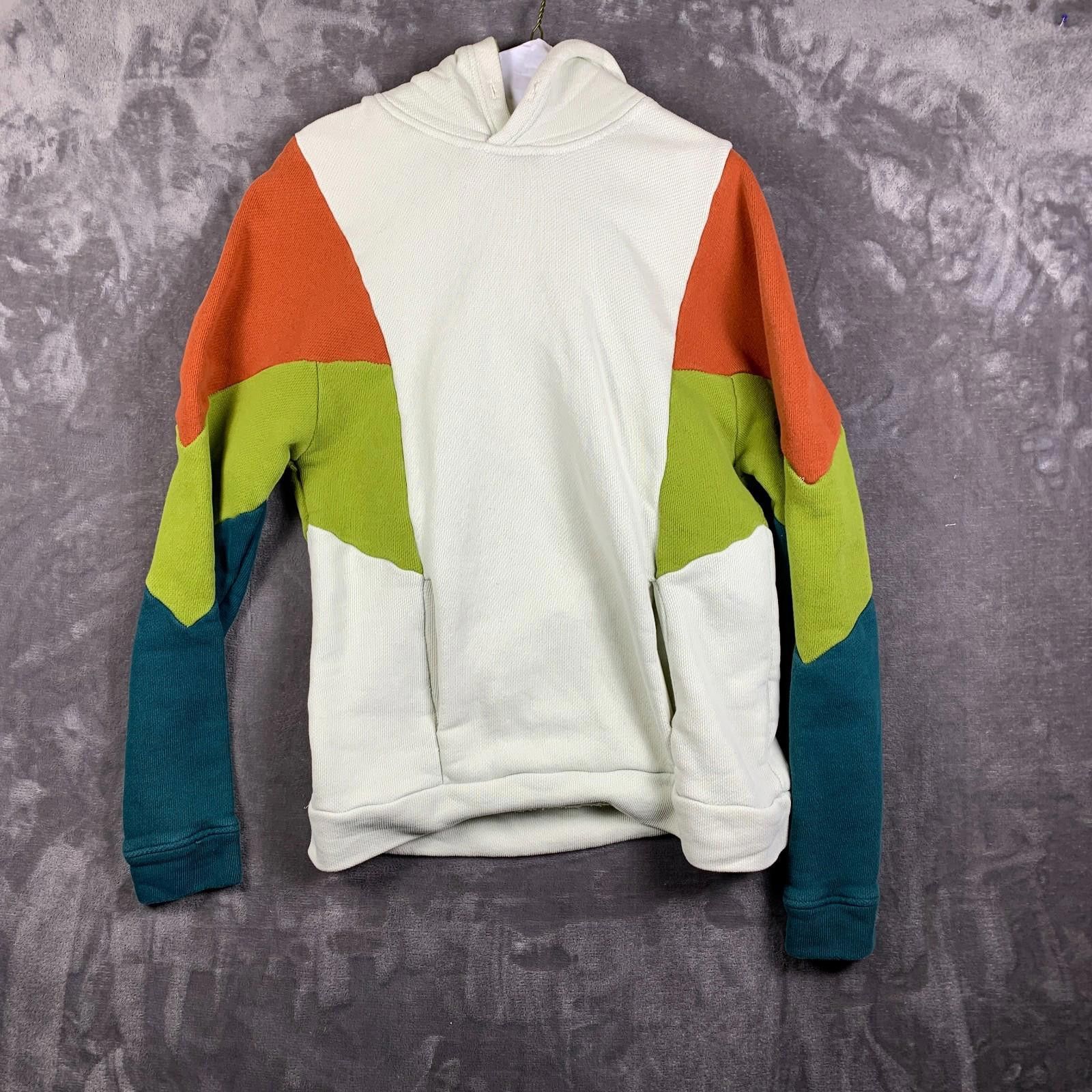 Urban Outfitters Mens Urban Outfitters Hoodie Small White Color Block (298) Size US S / EU 44-46 / 1 - 1 Thumbnail