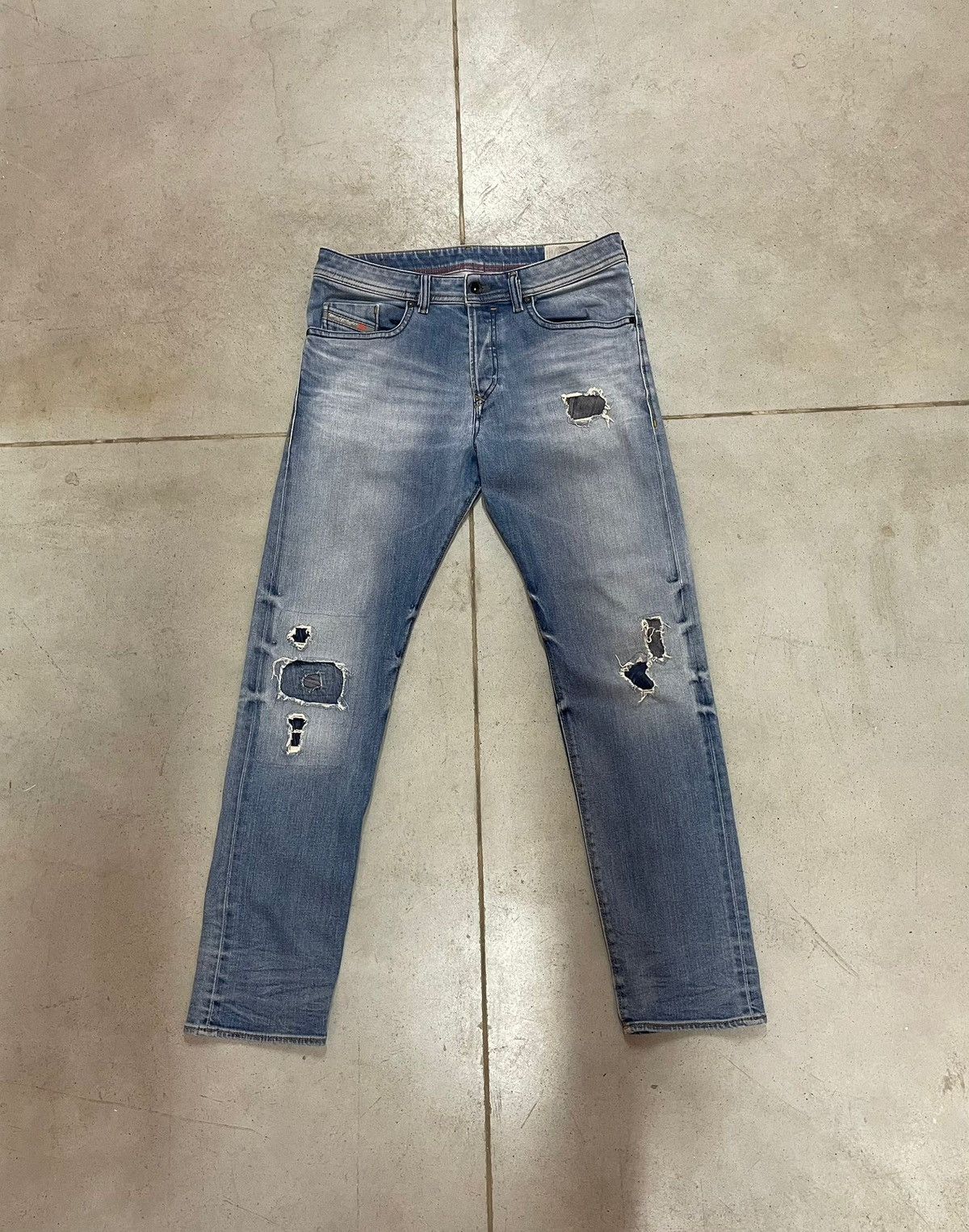 Diesel Vintage Diesel Distressed Patchwork Buster Jeans Size US 31 - 1 Thumbnail