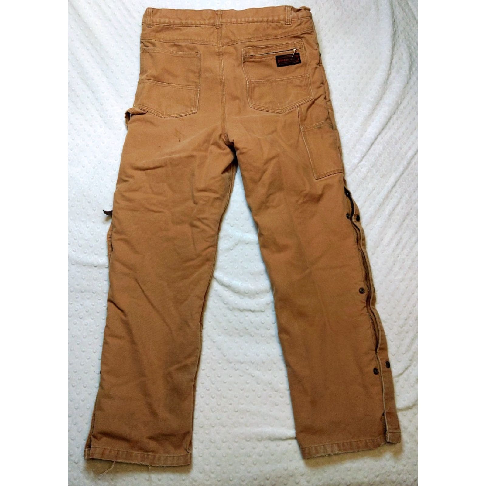 Doublet FIVEBROTHER Pants Men 36x32 Brown Sherpa Insulated Double Knee Flat Front Carpenter Workwear Pants Mens Straight Leg Cargo 5-Pocket Beige Brown Size US 36 / EU 52 - 7 Thumbnail