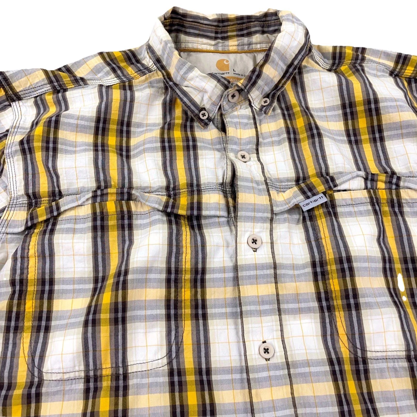 Carhartt Carhartt Shirt Men Large Gray Plaid Button-Up Relax Fit Workwear Pockets Size US L / EU 52-54 / 3 - 3 Thumbnail