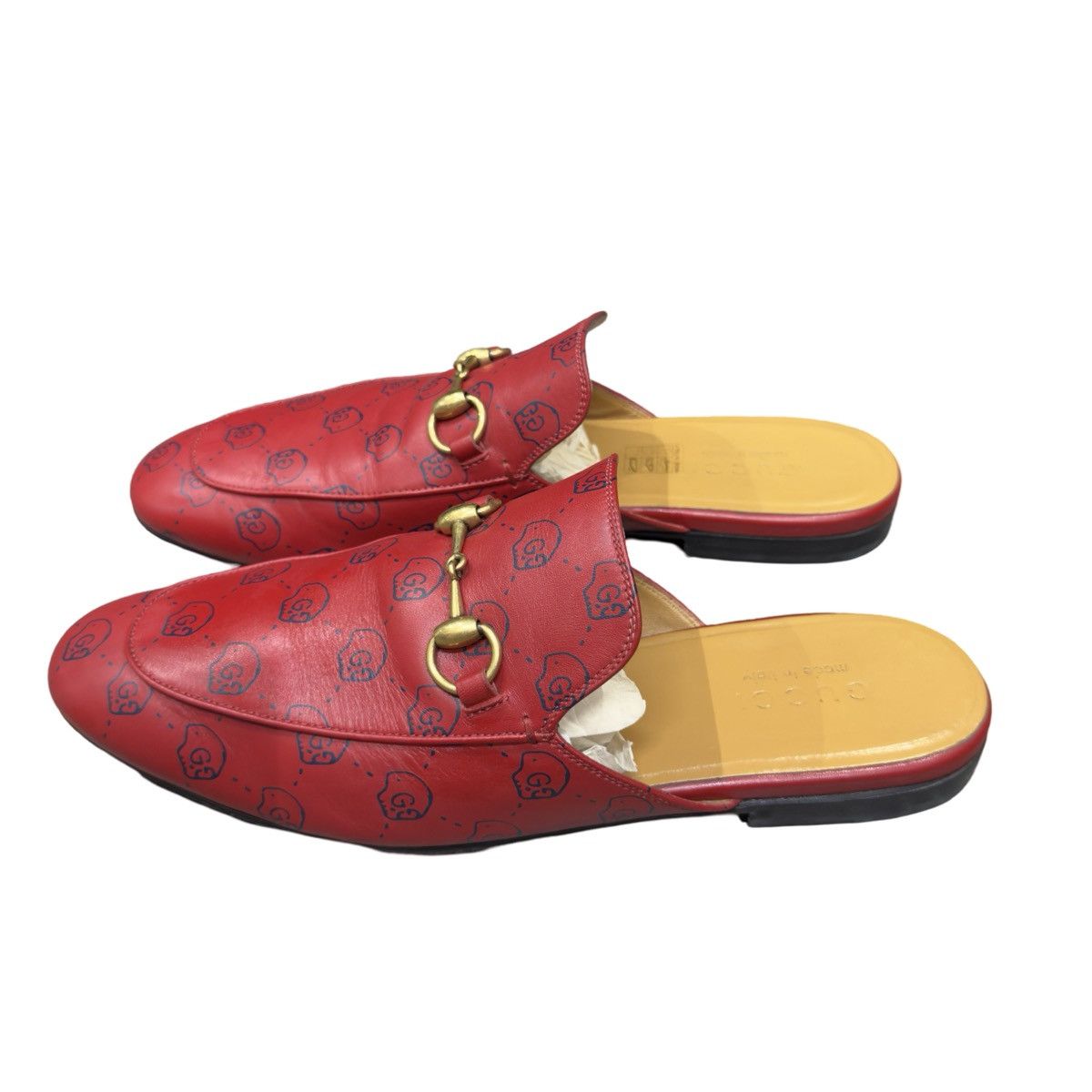 Gucci Gucci Ghost Hamlet Skull Princetown Horsebit Leather Mules Size US 8.5 / EU 41-42 - 11 Thumbnail
