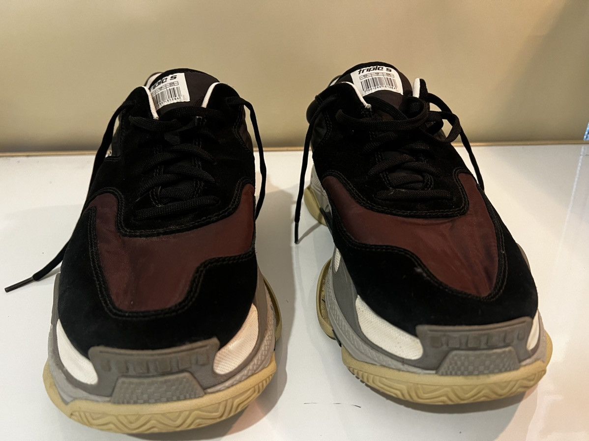 Balenciaga Balenciaga Triple S Burgundy Size US 12 / EU 45 - 2 Thumbnail