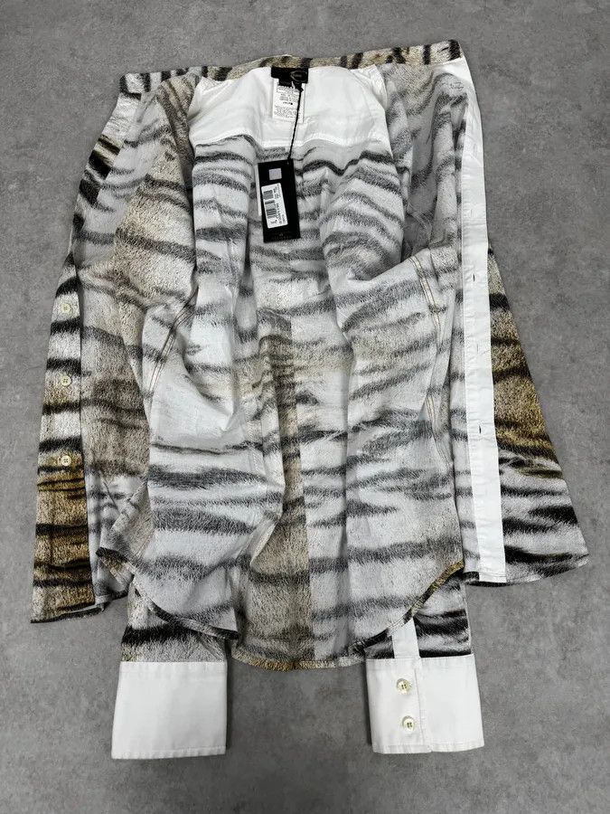 Just Cavalli 2000s Cavalli Safari White Savage Shirt Size US M / EU 48-50 / 2 - 7 Thumbnail