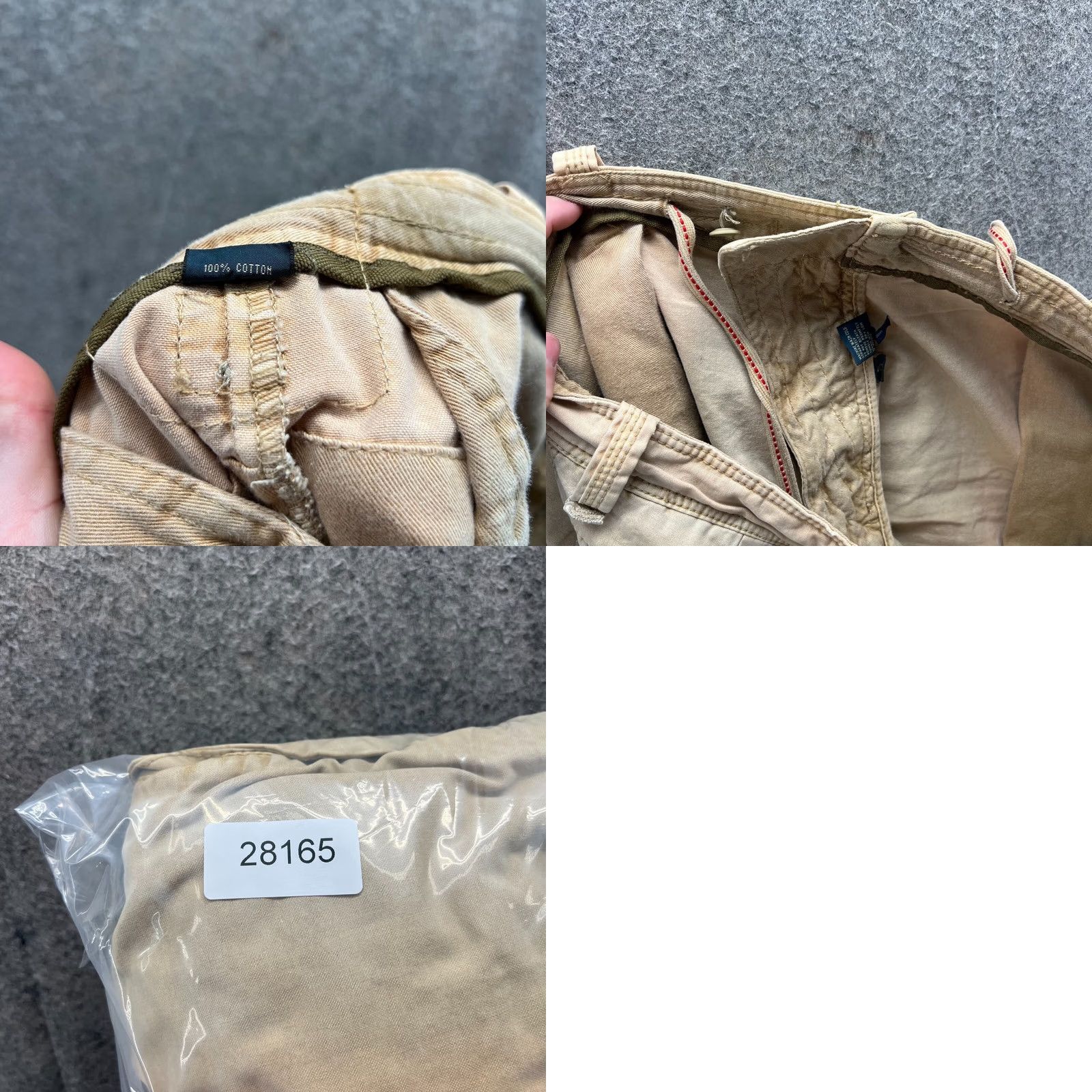 Polo Ralph Lauren VINTAGE Polo Ralph Lauren Shorts Mens 40 Khaki Cargo Tan Beige Cotton Fadded Cargo Pocket Canvas Button Front Retro Buttoned Size US L / EU 52-54 / 3 - 9 Thumbnail