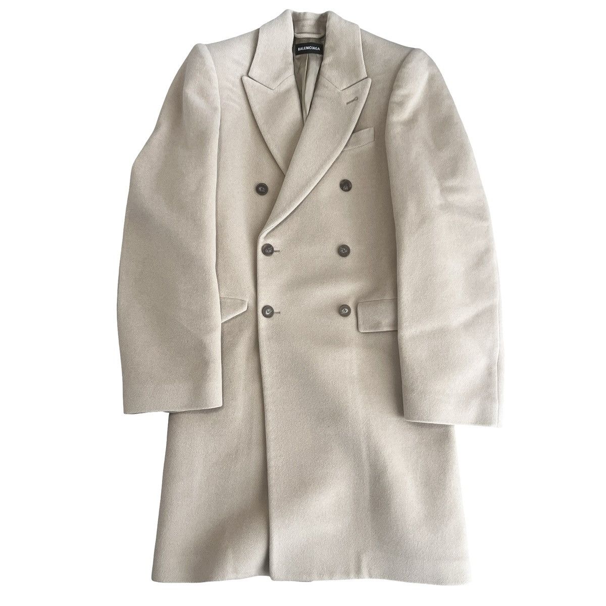 Balenciaga Balenciaga 2020AW Structured Steroid Melton Wool Long Coat Size US S / EU 44-46 / 1 - 1 Thumbnail