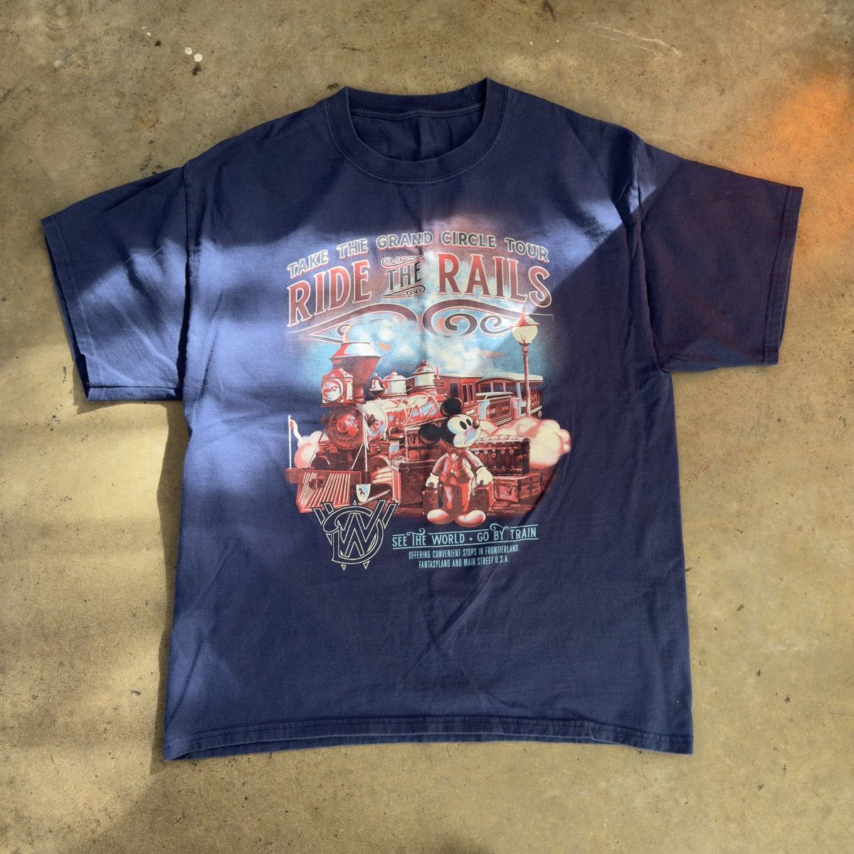 Disney Disney Mickey Mouse Train Conductor Graphic Tee Navy Blue Size US L / EU 52-54 / 3 - 4 Thumbnail