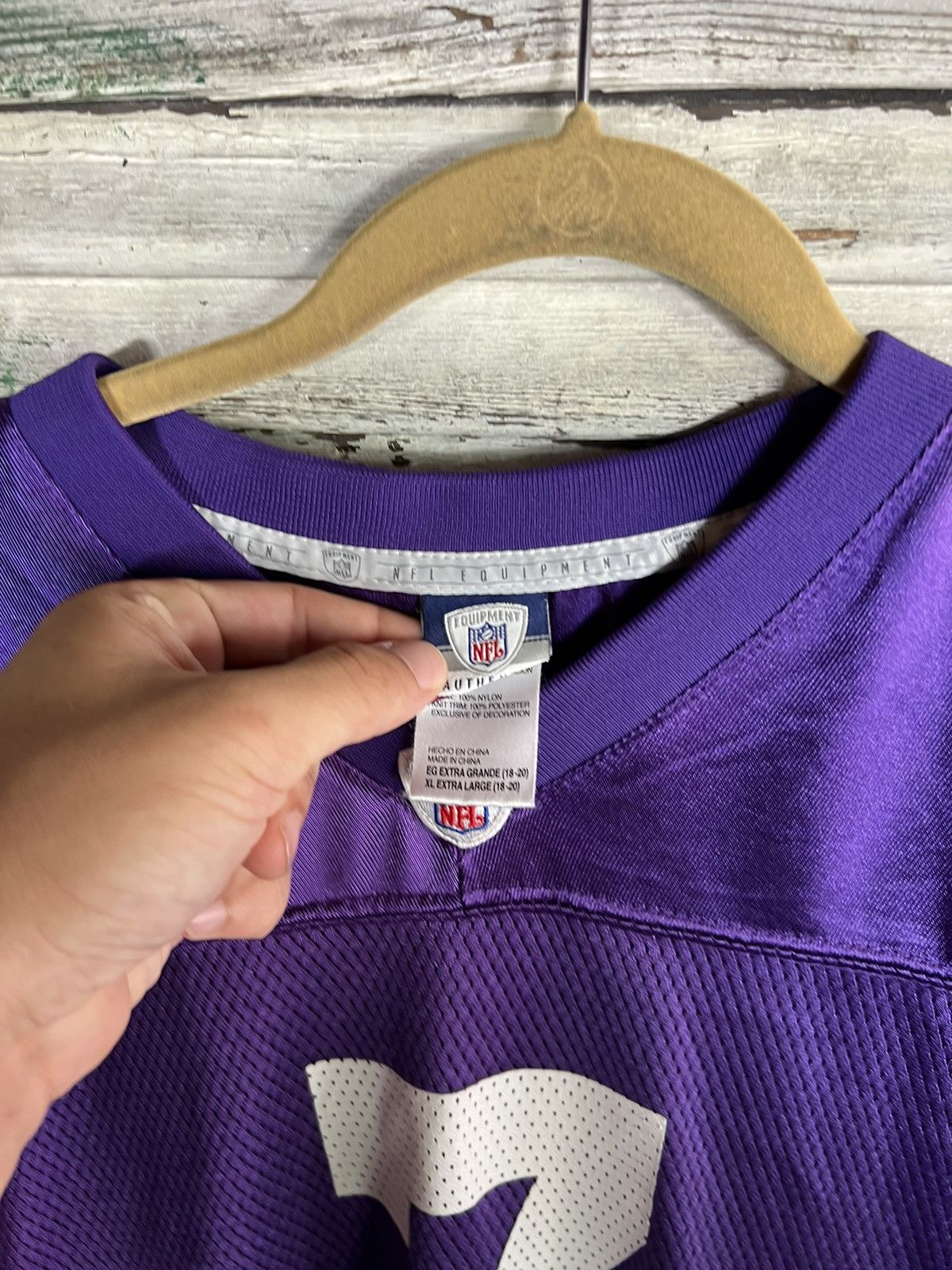 NFL Youth Tarvaris Jackson Minnesota Vikings Jersey Size XL / US 12-14 / IT 48-50 - 5 Thumbnail