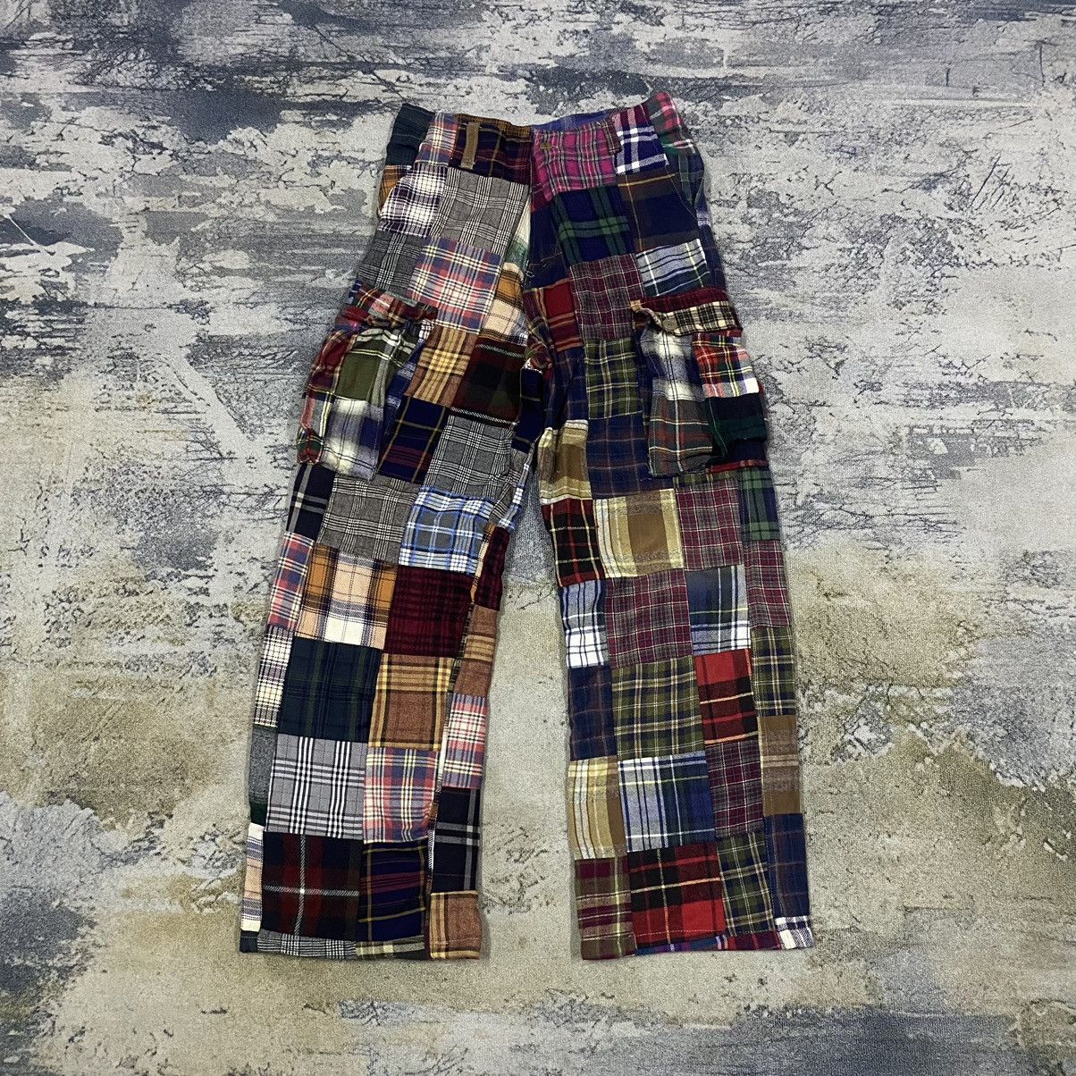 If Six Was Nine Vintage Japan Multi Plaid Cargo Pants Size US 29 - 1 Thumbnail