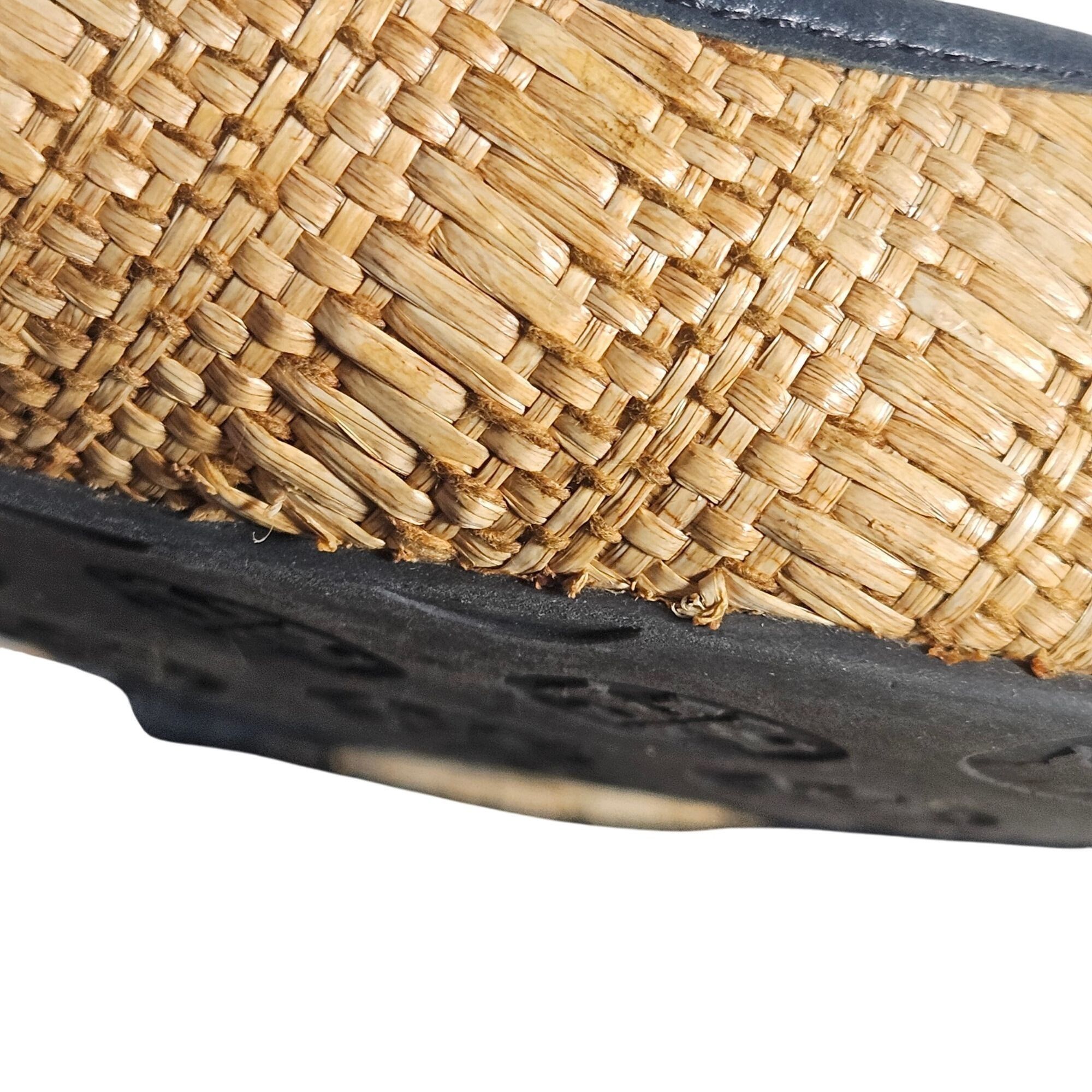 Tory Burch Tory Burch Women Raffia Flats Black 8M Coastal, Old Money, C Size US 8 / IT 38 - 9 Thumbnail