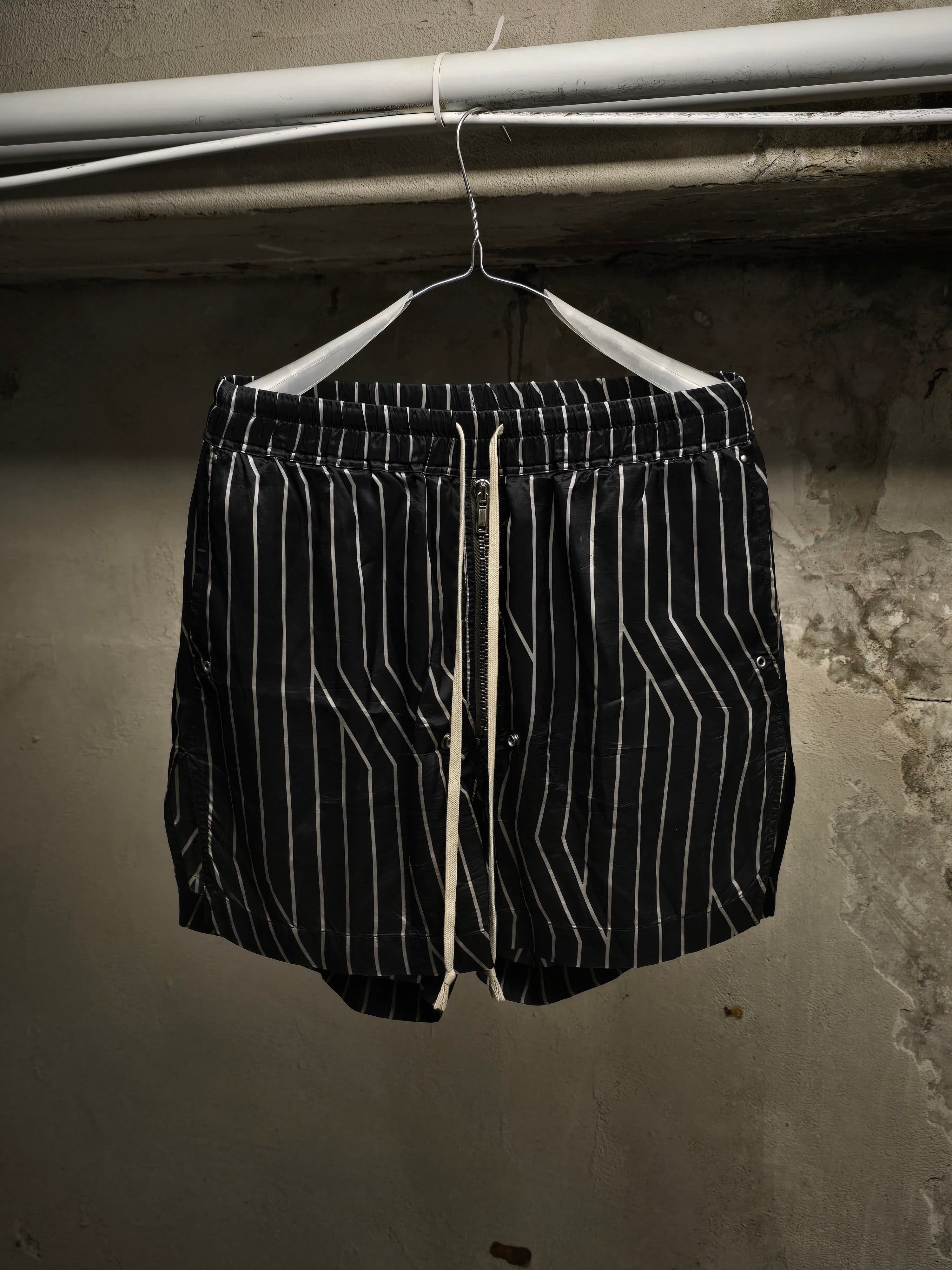 Rick Owens SS23 BLACK PEARL Striped Bela Boxers Shorts