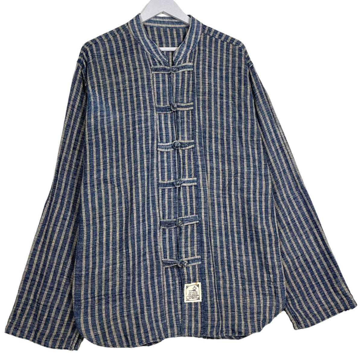 45rpm × Indigo × Japanese Brand 💥FAI KHAIN JAPAN INDIGO MANDARIN VINTAGE JACKET Size US L / EU 52-54 / 3 - 3 Thumbnail
