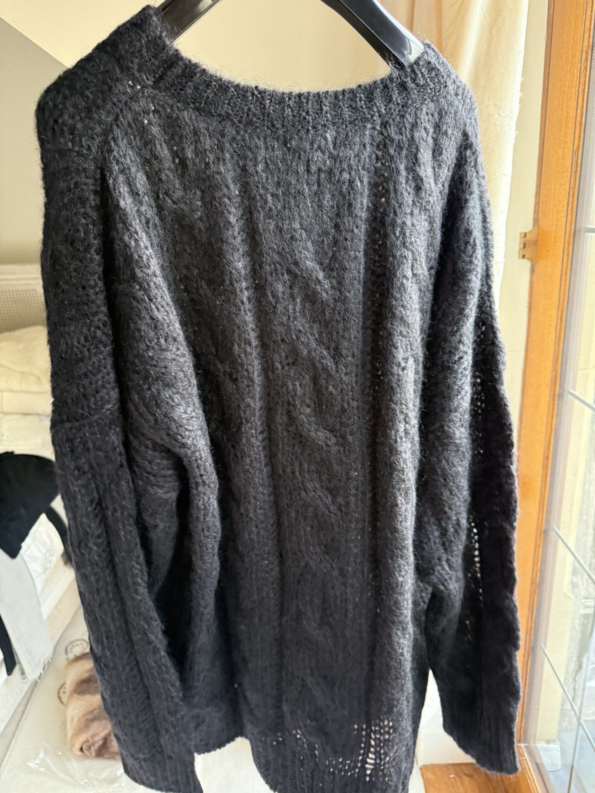 Celine $1.4k Celine black boxy Aran sweater mohair Fishermans Cable Size US XL / EU 56 / 4 - 12 Thumbnail