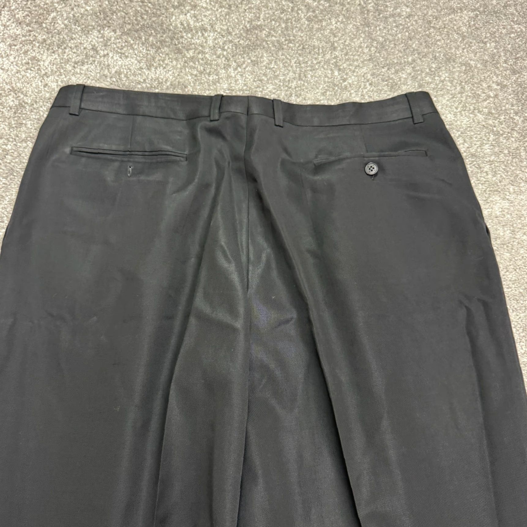 Zanella VINTAGE Zanella 90s Wool Dress Pants Mens 38x31 Black Straight Leg Classic Designer Size US 38 / EU 54 - 5 Thumbnail