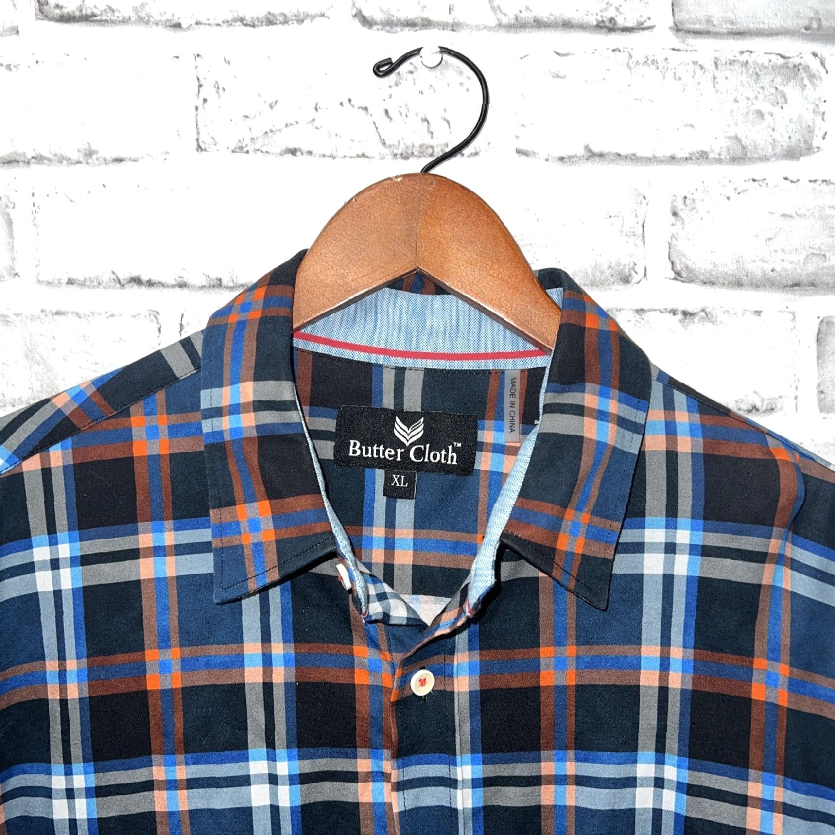 Vintage ButterCloth Blue Plaid Button-Up Shirt Mens XL Size Long Sleeve Size US XL / EU 56 / 4 - 2 Thumbnail