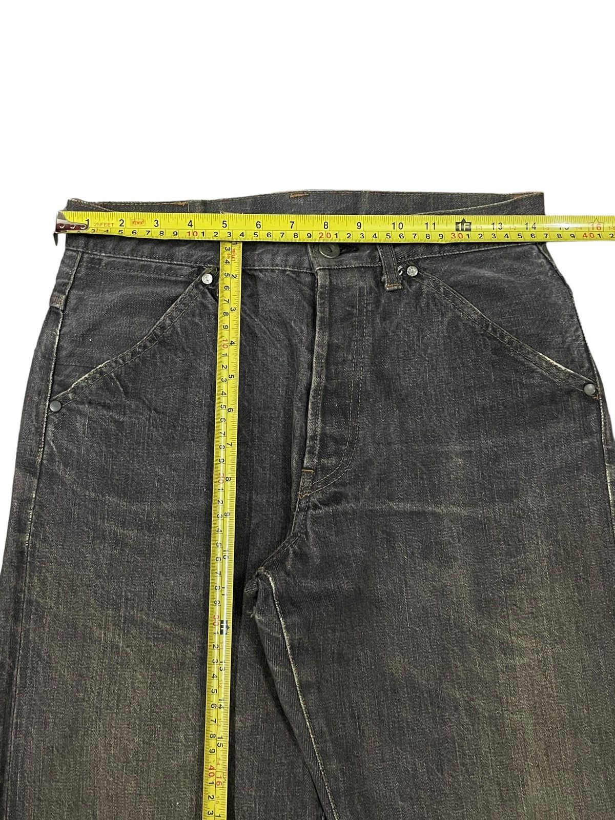 If Six Was Nine Vintage Japanese Virus Denim Paranoia Factory Mud Max Jeans Size US 29 - 15 Thumbnail
