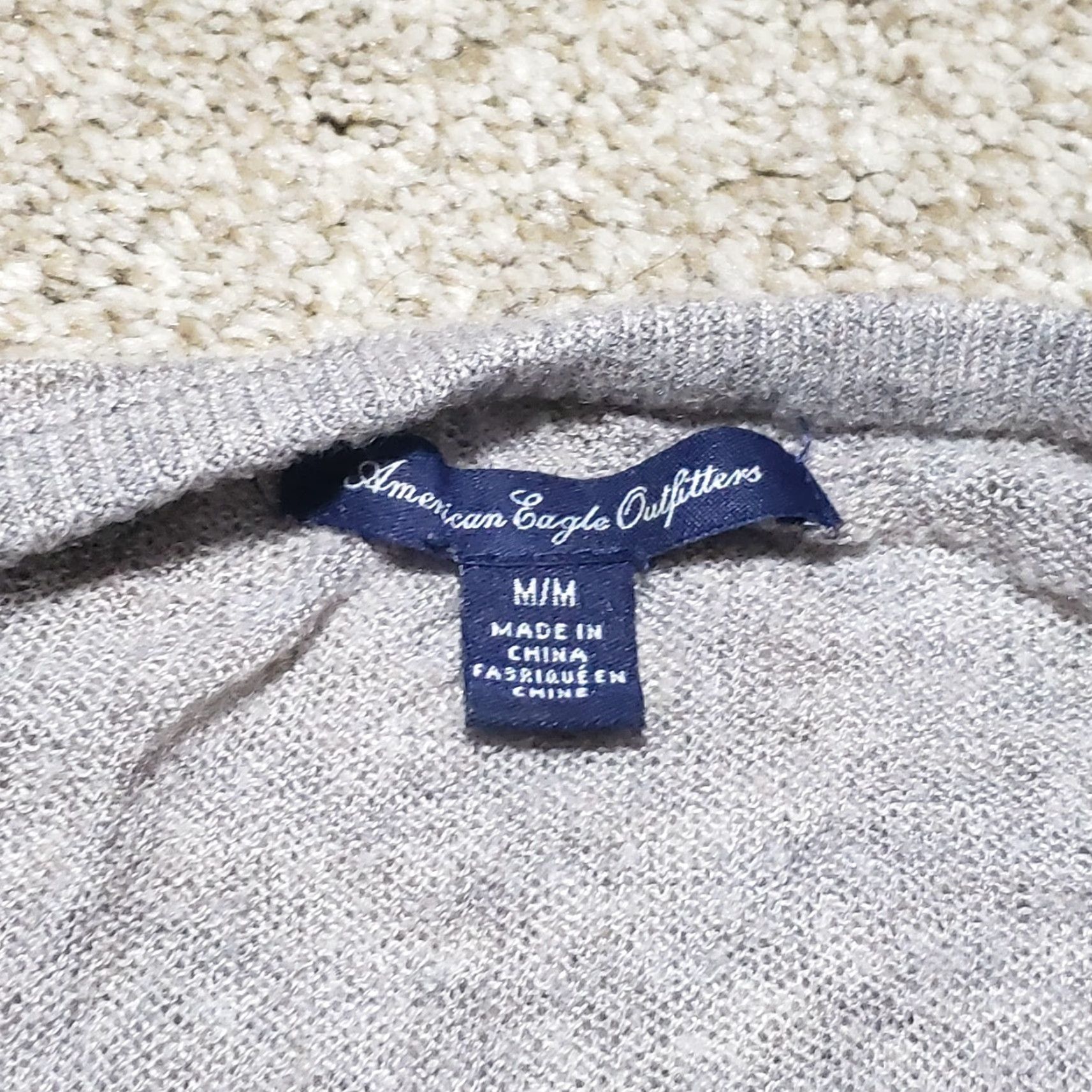 American Eagle Outfitters VINTAGE American Eagle Outfitters Women's Button-Up Shirt Adult Medium Gray Long Sleeve 90s Clothing Size M / US 6-8 / IT 42-44 - 2 Thumbnail