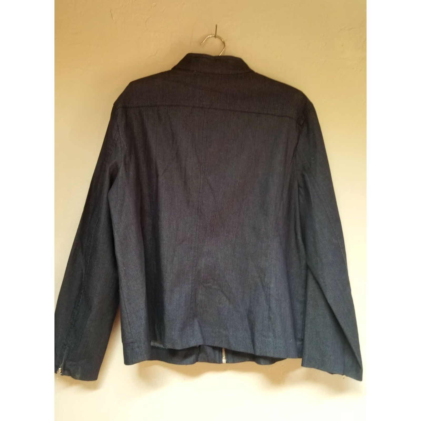 Denime Hillard & Hanson Womens XL Denim Black Casual Jacket Full Zip Pockets Size XL / US 12-14 / IT 48-50 - 2 Thumbnail