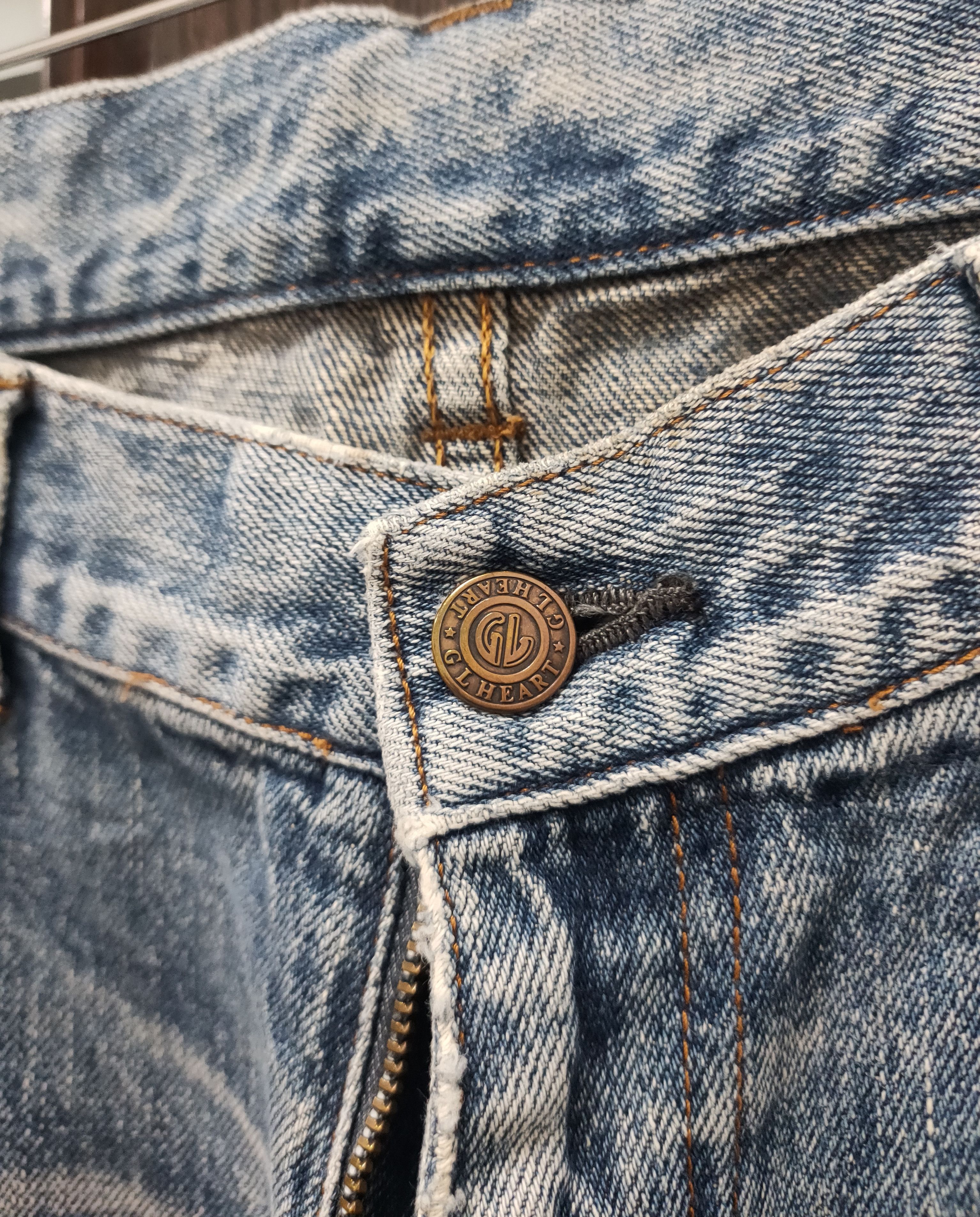 Japanese Brand 💥Baggy Flared Distressed Gl Heart Denim 💥 Size US 36 / EU 52 - 8 Thumbnail