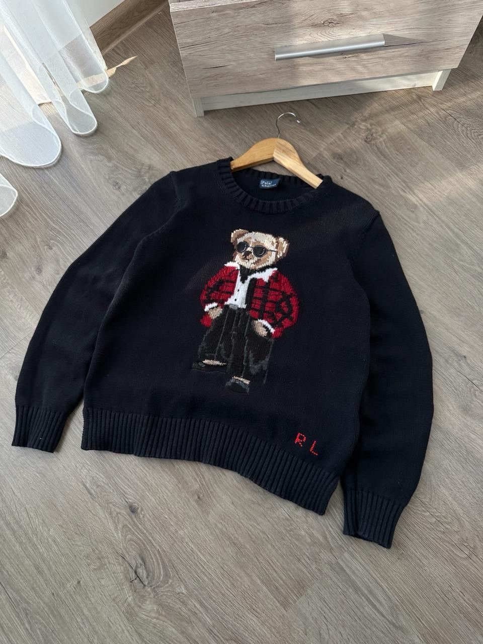 Polo Ralph Lauren × Vintage Vintage Polo Ralph Lauren Blue Polo Bear Sweater Size US S / EU 44-46 / 1 - 5 Thumbnail