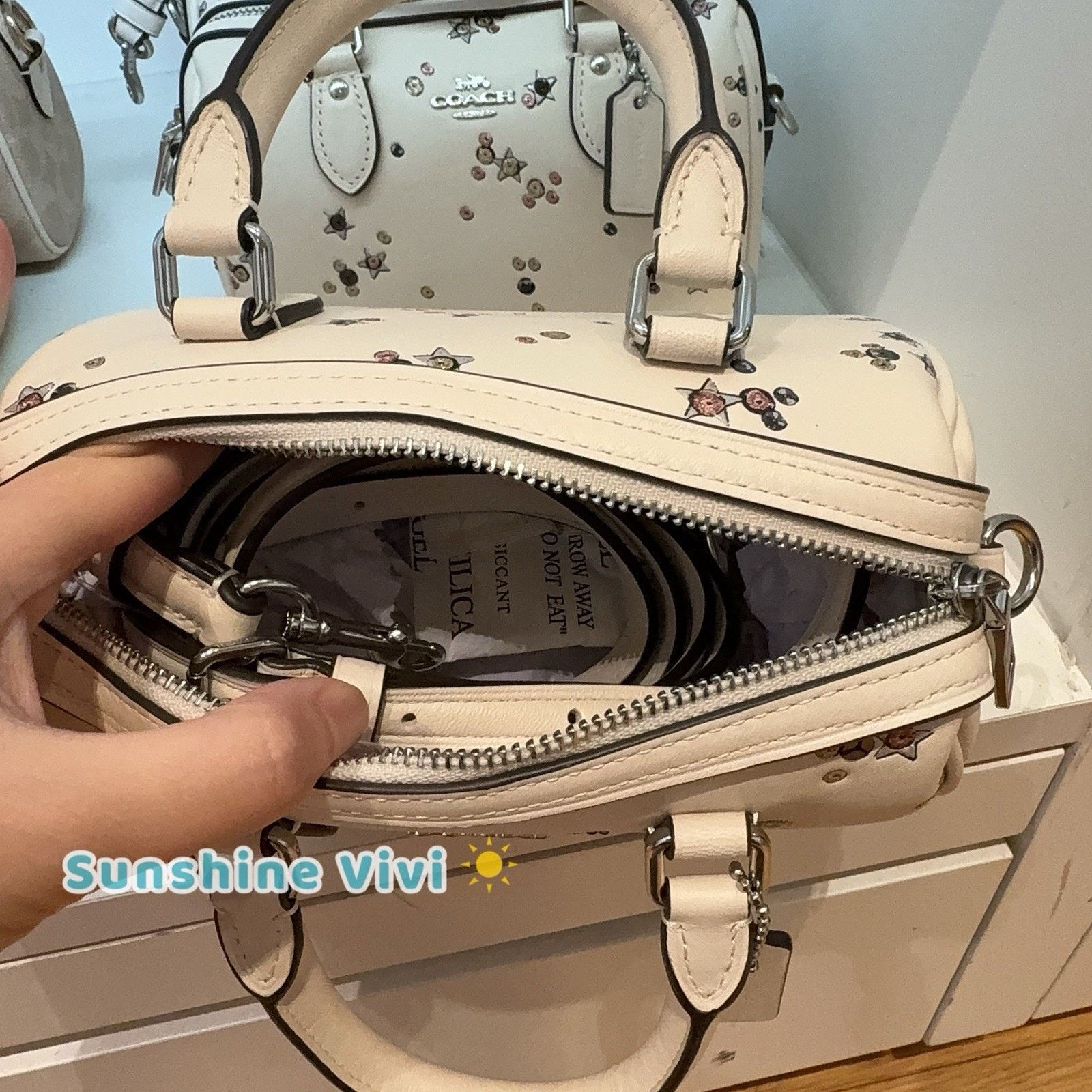 Coach NWT Coach Mini Rowan Crossbody Bag Star CCI68 Silver /CHALK Size ONE SIZE - 6 Thumbnail