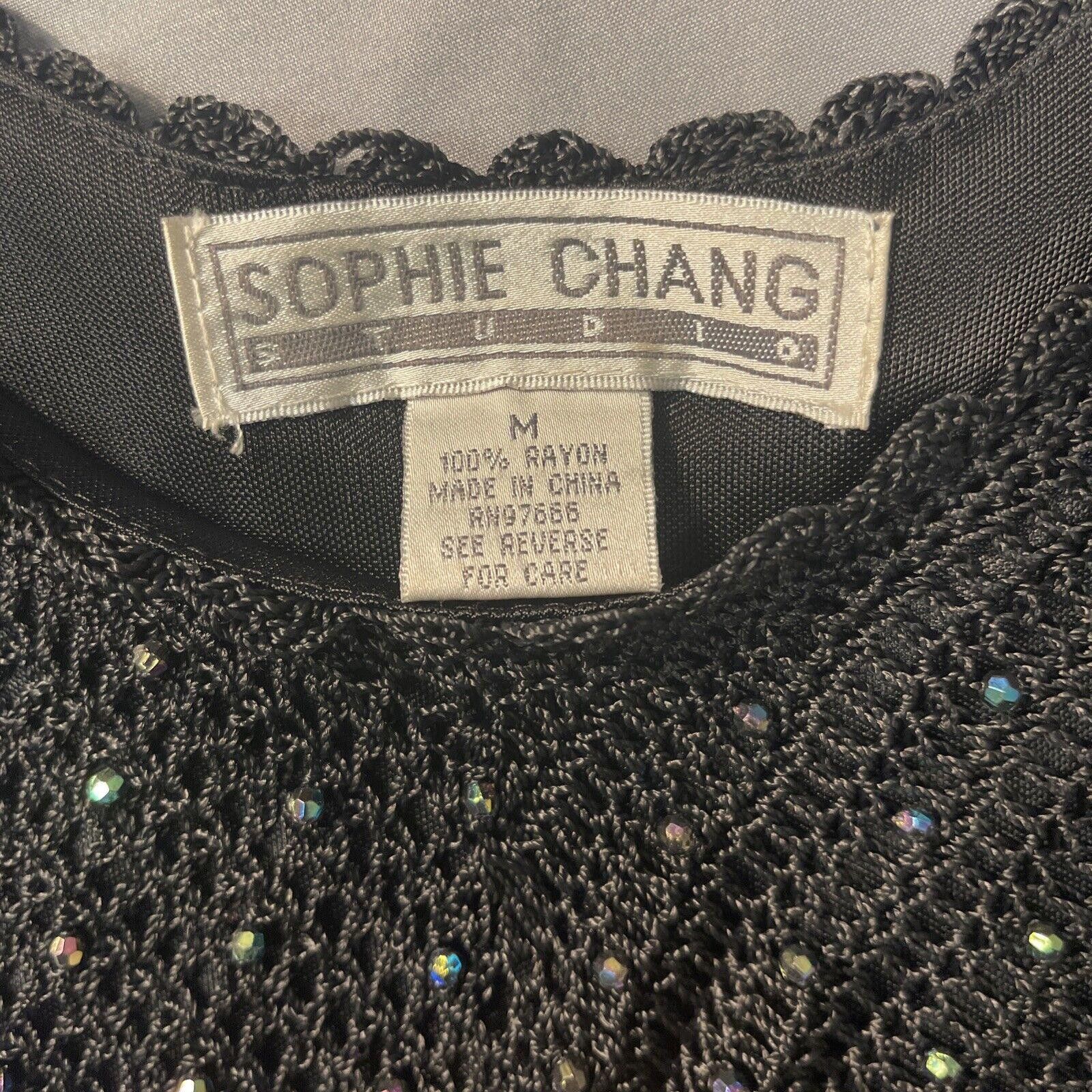 Designer Sophie Chang Studio Small Rayon Black Short Sleeve Sparkle Size S / US 4 / IT 40 - 2 Thumbnail