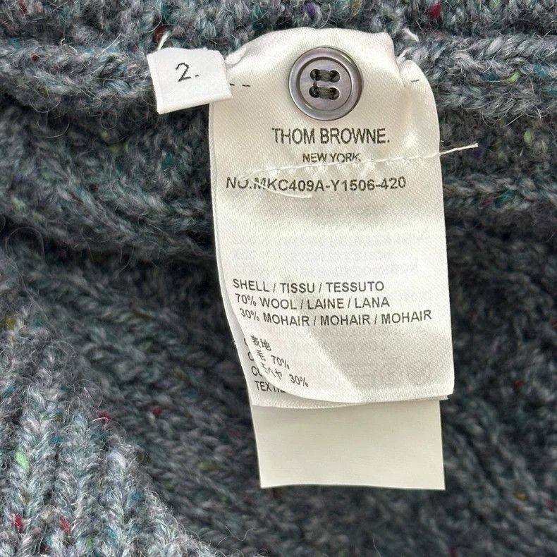 Thom Browne Thom Browne Light grey wool knit cardigan Size US M / EU 48-50 / 2 - 6 Thumbnail