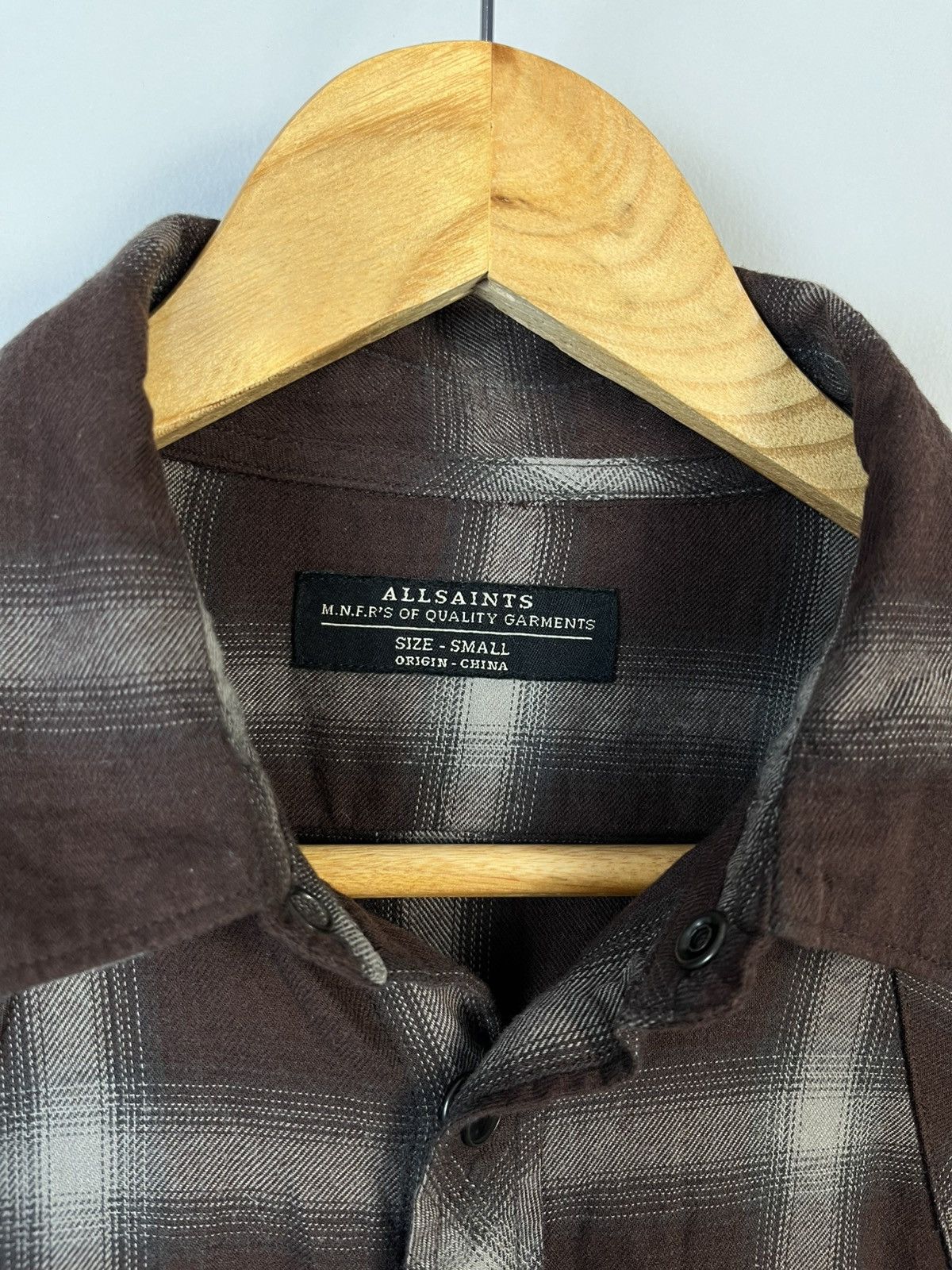 Allsaints All Saints Cotton Plaid Long Sleeve Shirt Size US S / EU 44-46 / 1 - 7 Thumbnail