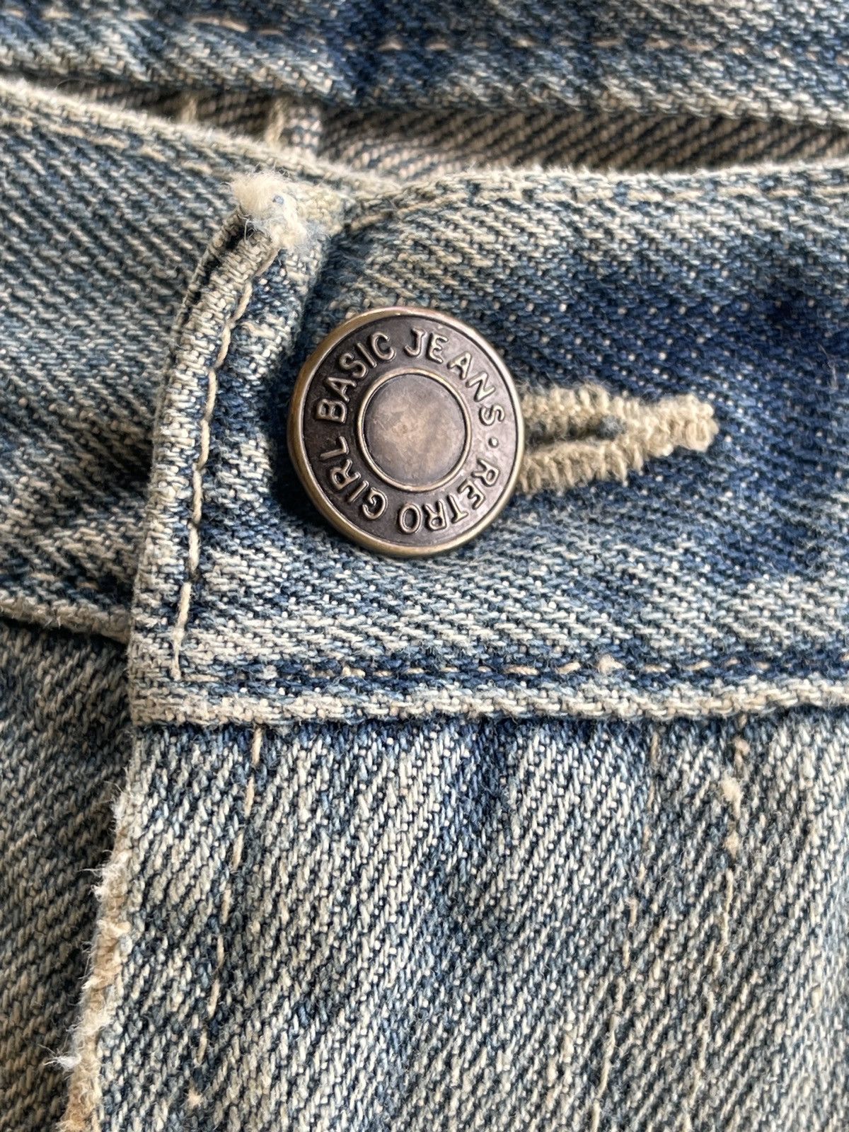 Japanese Brand Vintage Retro Girl Dirty Distressed Denim Jeans Streetwear Size 34" / US 12 / IT 48 - 12 Thumbnail