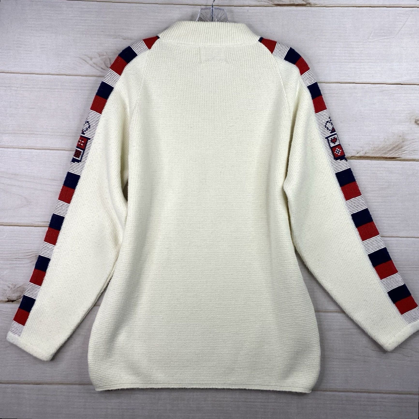 Vintage VINTAGE Jersild Sweater Mens L Ivory Heraldic Crest Motif Preppy Ski Mock Neck 60s Size US L / EU 52-54 / 3 - 7 Thumbnail