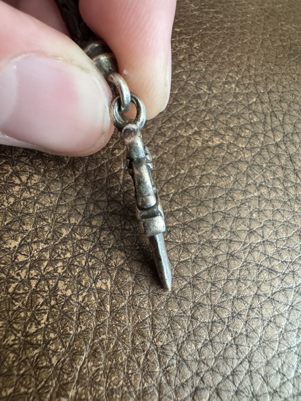 Chrome Hearts Vintage Chrome Hearts Silver #5 Dagger Pendant&Leather Strap Size ONE SIZE - 4 Thumbnail