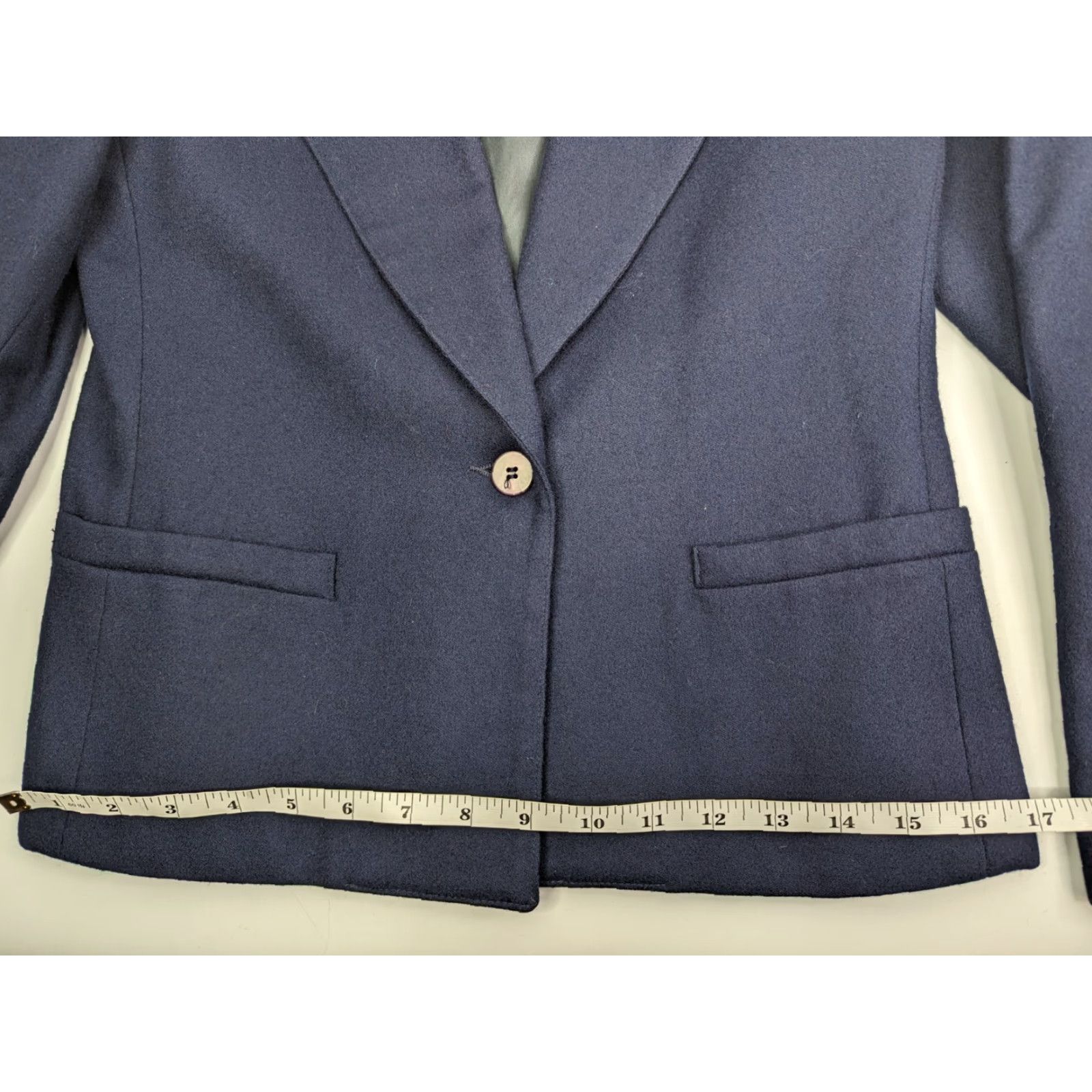 Talbots VINTAGE Talbots Blazer Jacket Women's 6 Navy Solid One-Button Capsule Coat Wool Blend Long Sleeve Button Blazer Women Fashion Casual Workwear 90s? Size M / US 6-8 / IT 42-44 - 5 Thumbnail