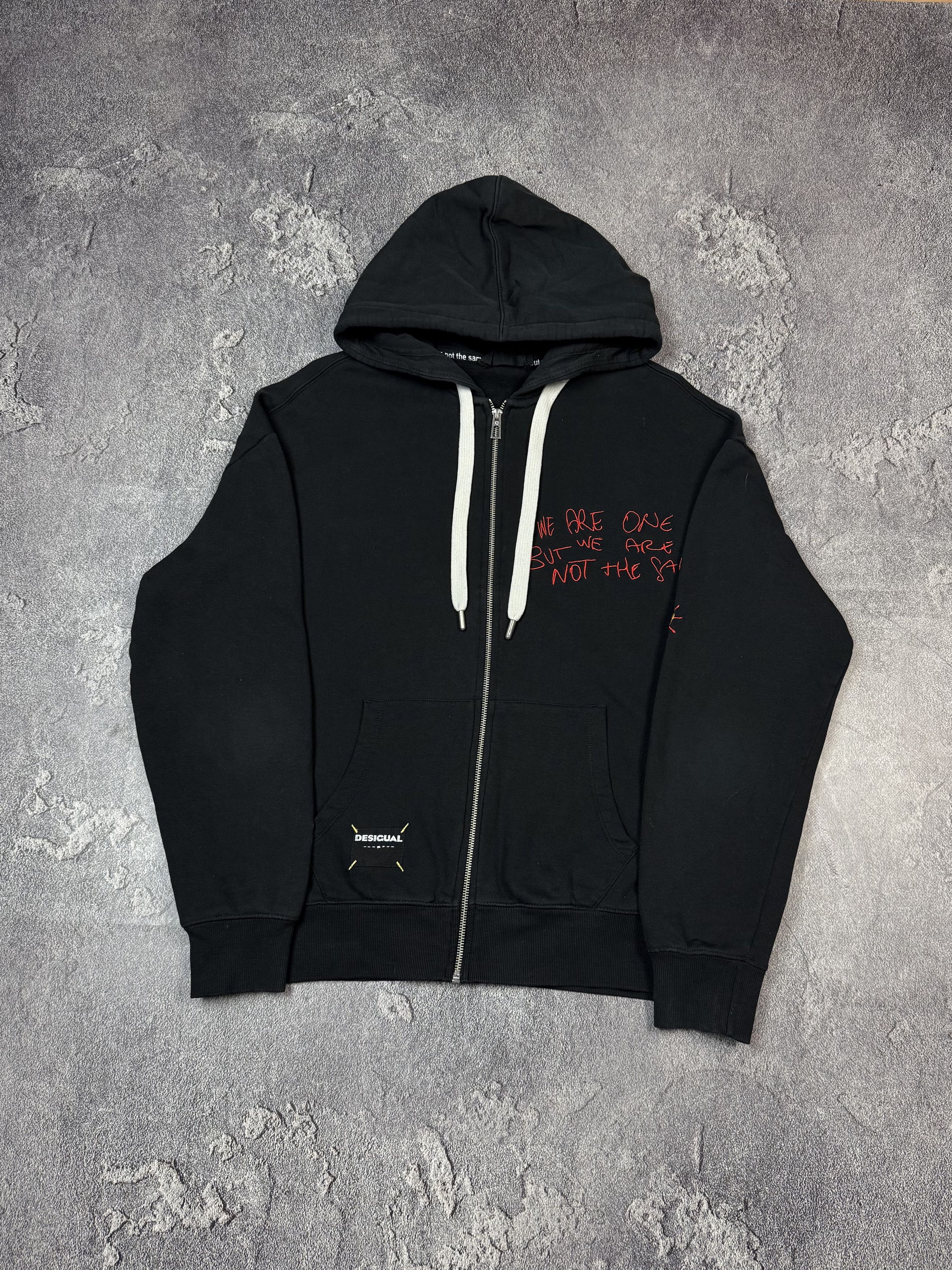 Desigual Y2K Desigual Zip Up Black Hoodie 2000s Style Size US L / EU 52-54 / 3 - 2 Thumbnail