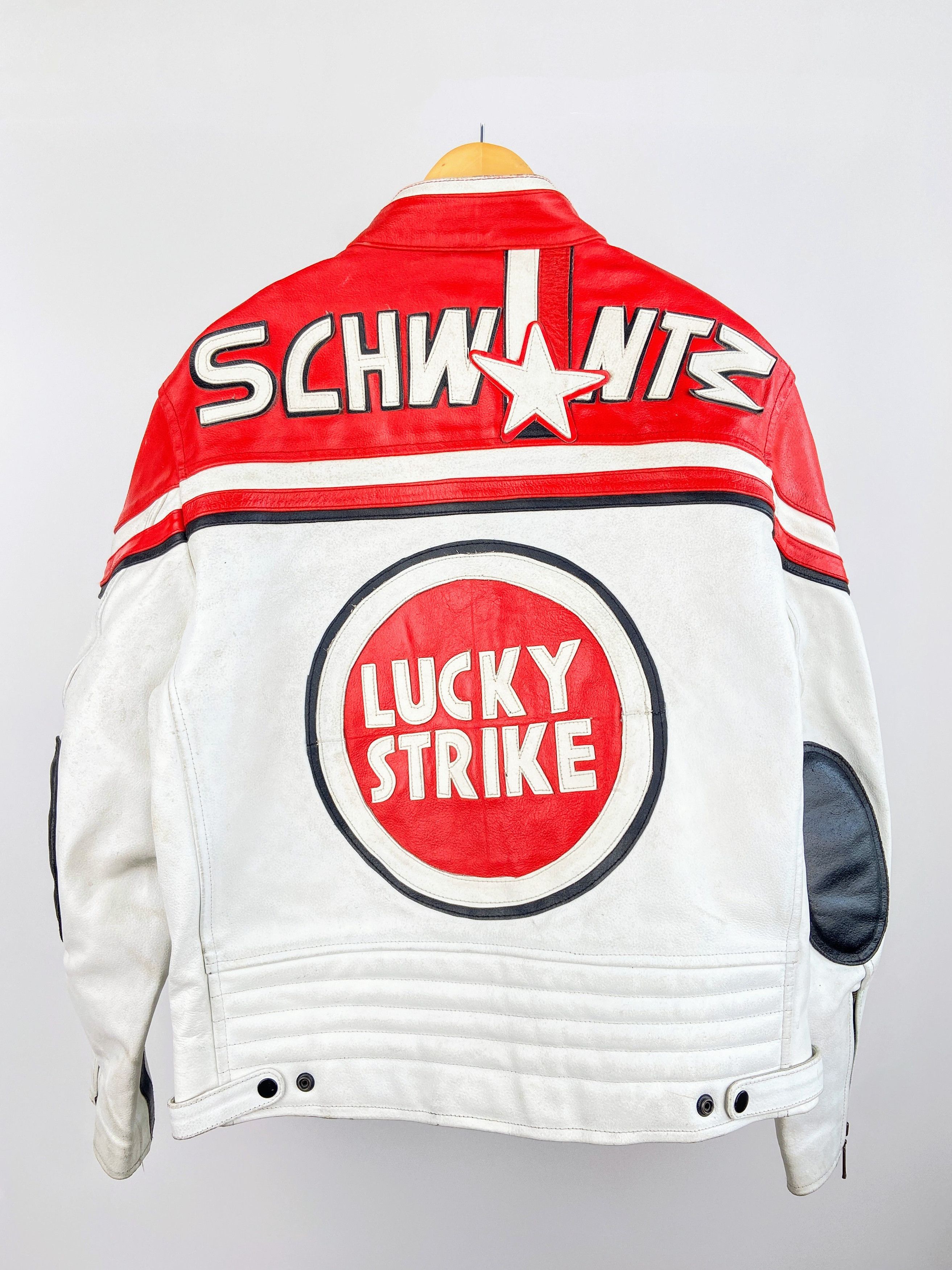 Vintage 🔥 Lucky Strike Retro Biker Leather Jacket Streetwear Racing Size US L / EU 52-54 / 3 - 2 Thumbnail